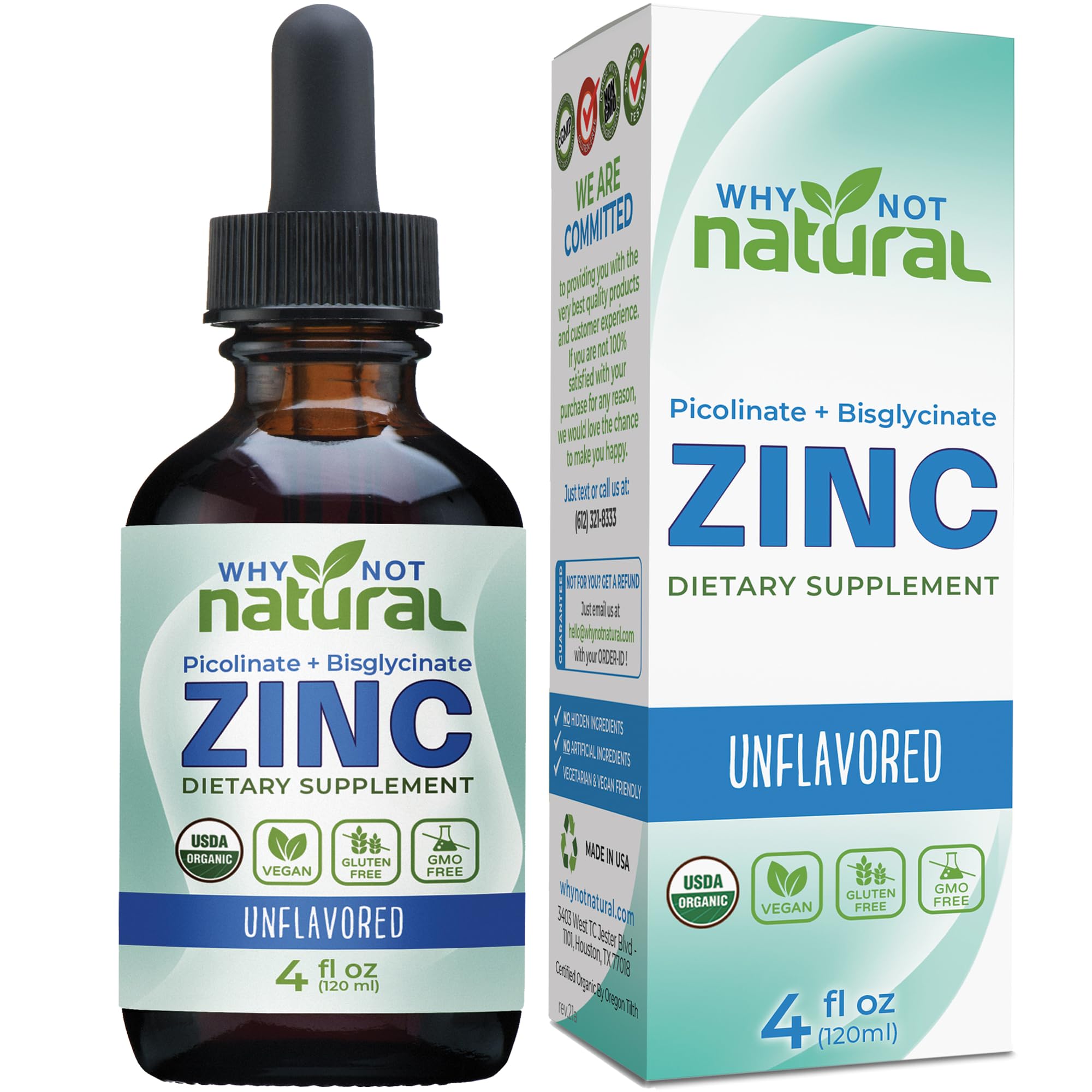 Foto 2 pulgar | Suplemento Why Not Natural Organic Liquid Zinc 338 ml - Venta Internacional