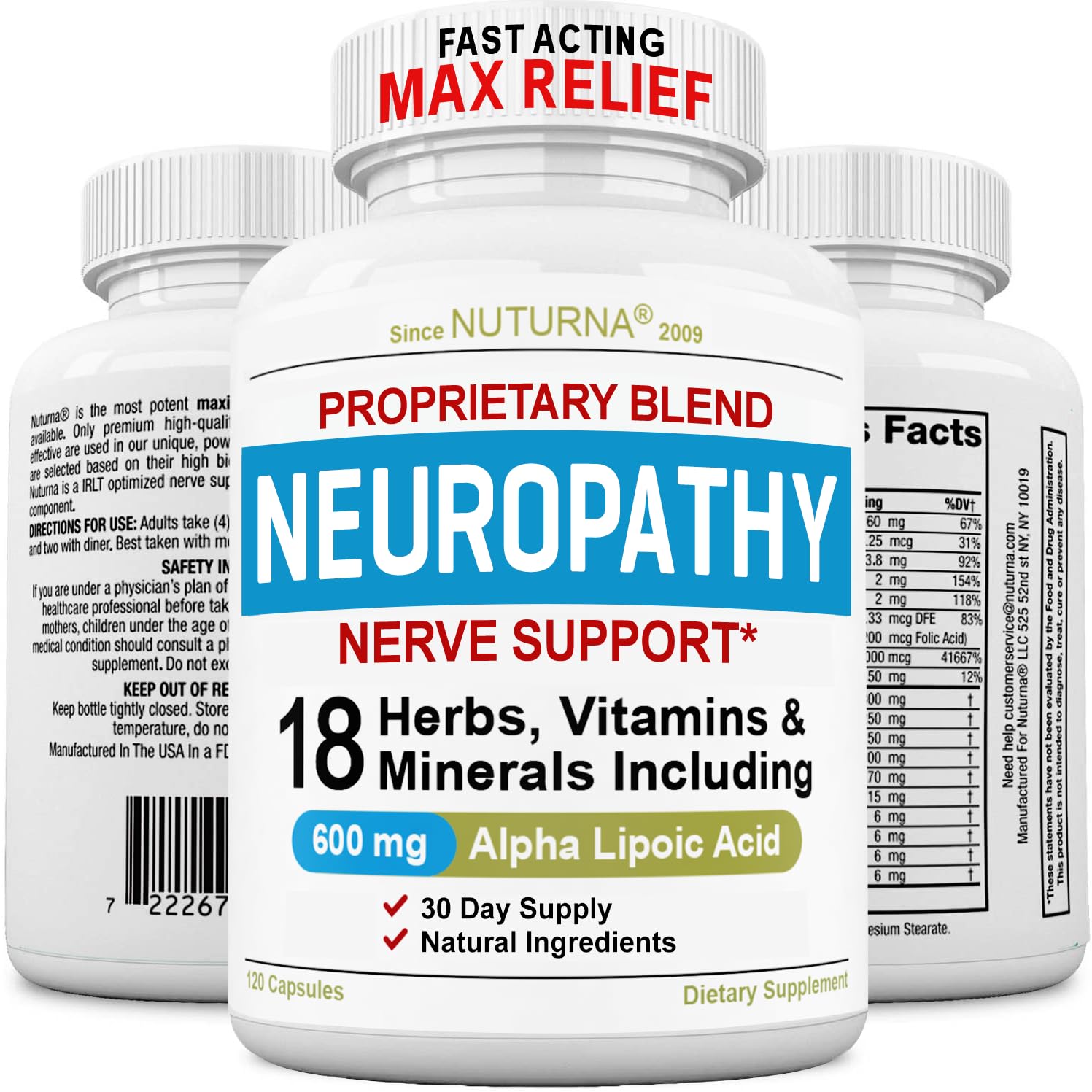 Foto 2 pulgar | Suplemento Nuturna Neuropathy Support Nerve 120 Cápsulas - Venta Internacional