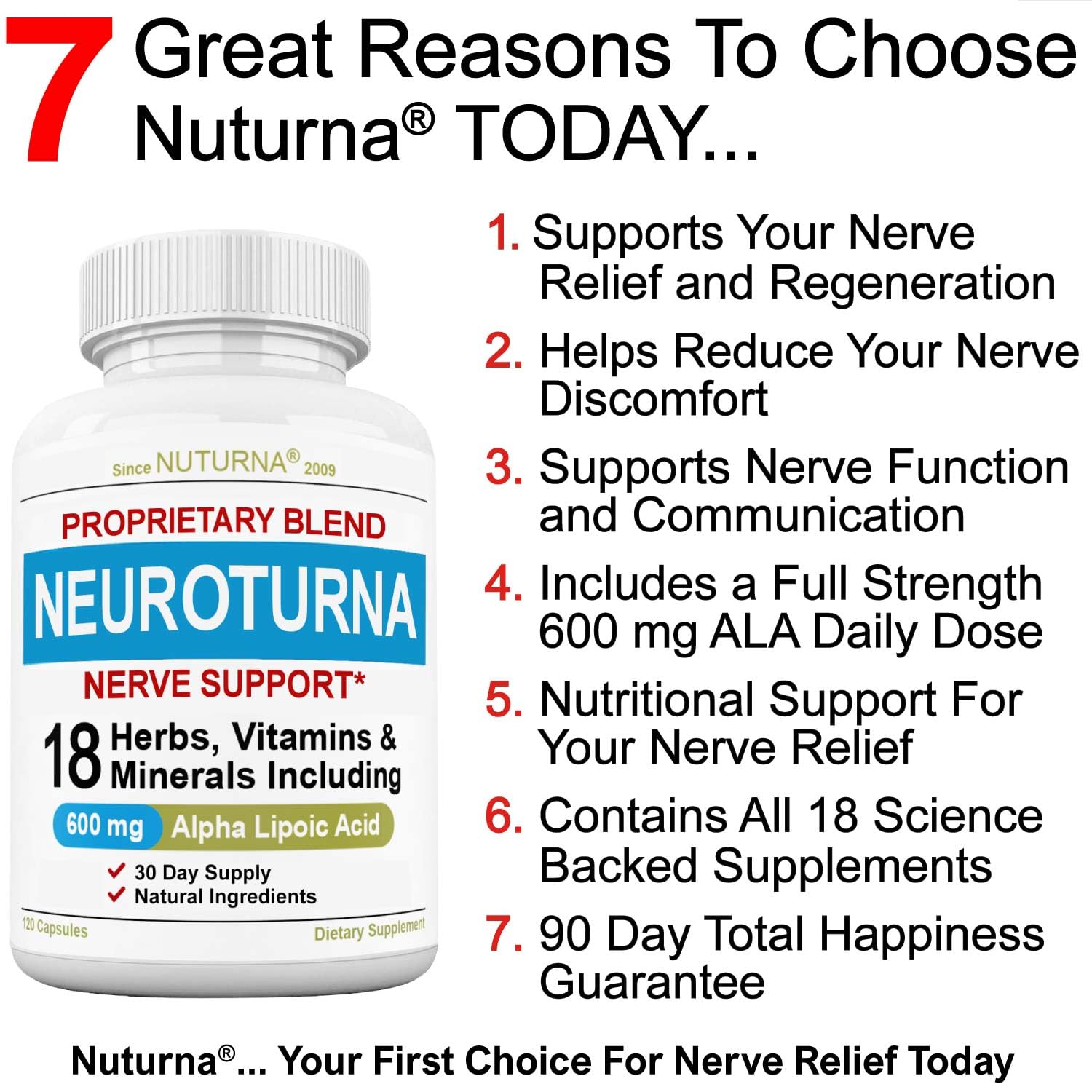 Foto 3 pulgar | Suplemento Nuturna Neuropathy Support Nerve 120 Cápsulas - Venta Internacional