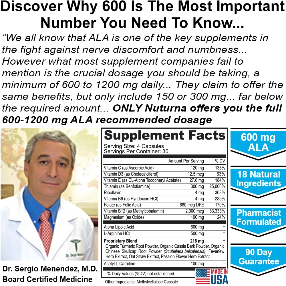 Foto 4 | Suplemento Nuturna Neuropathy Support Nerve 120 Cápsulas - Venta Internacional