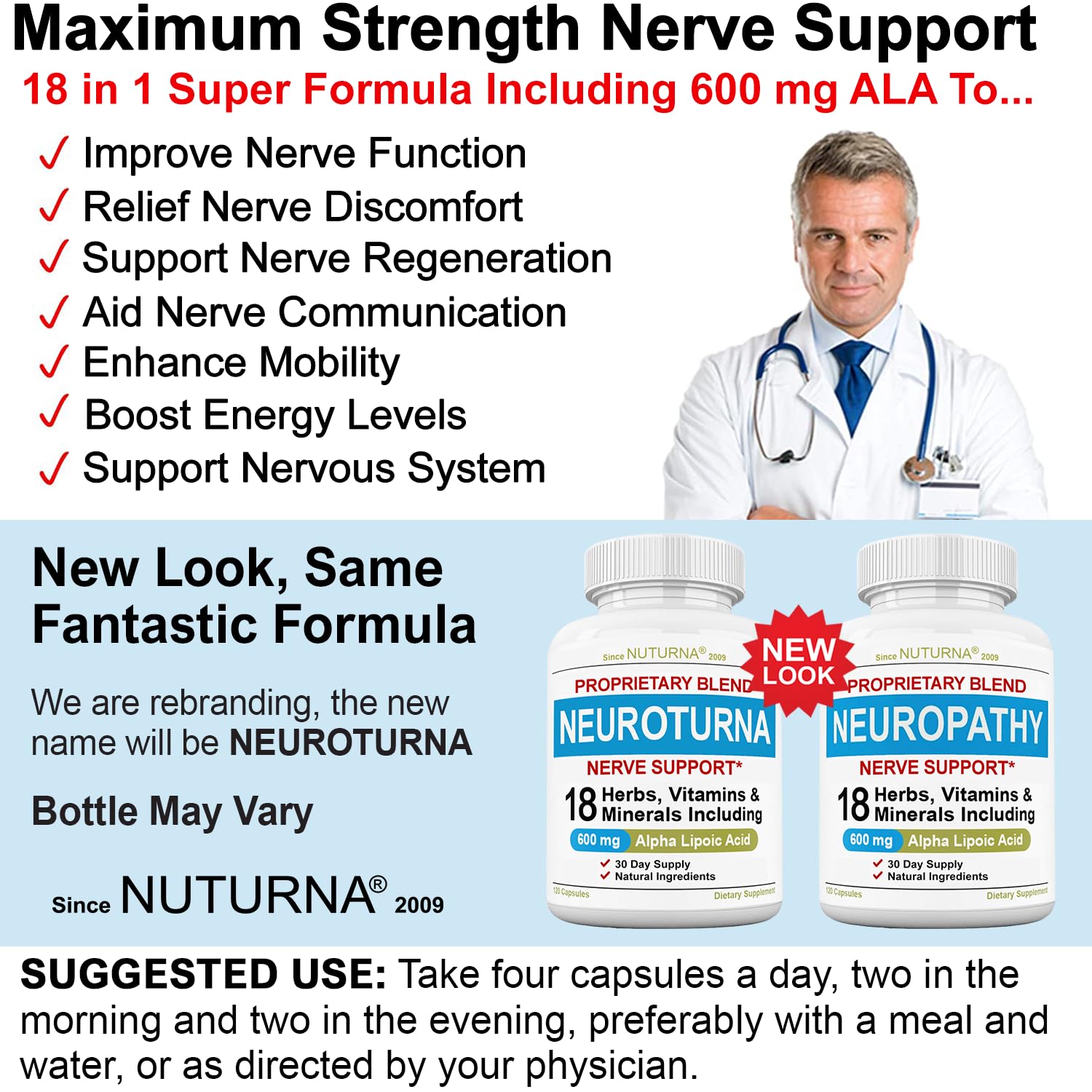 Foto 7 pulgar | Suplemento Nuturna Neuropathy Support Nerve 120 Cápsulas - Venta Internacional