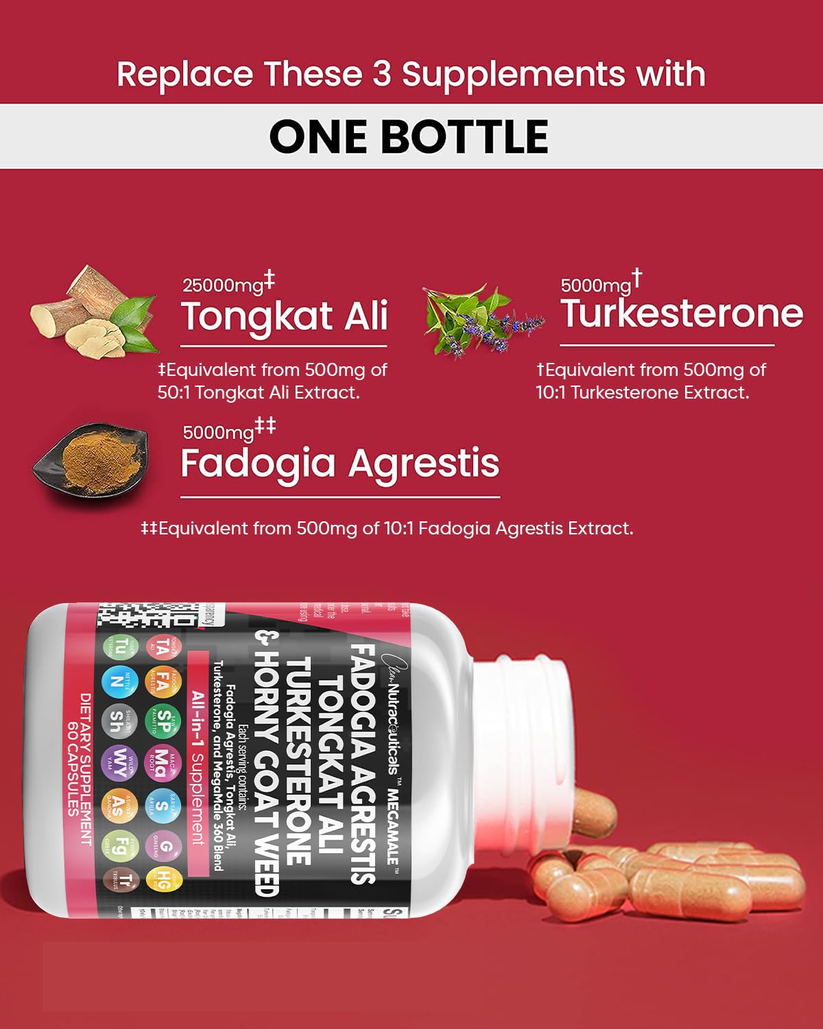 Foto 2 | Suplemento de Nutracéuticos Limpios Fadogia Agrestis 5000 mg - Venta Internacional