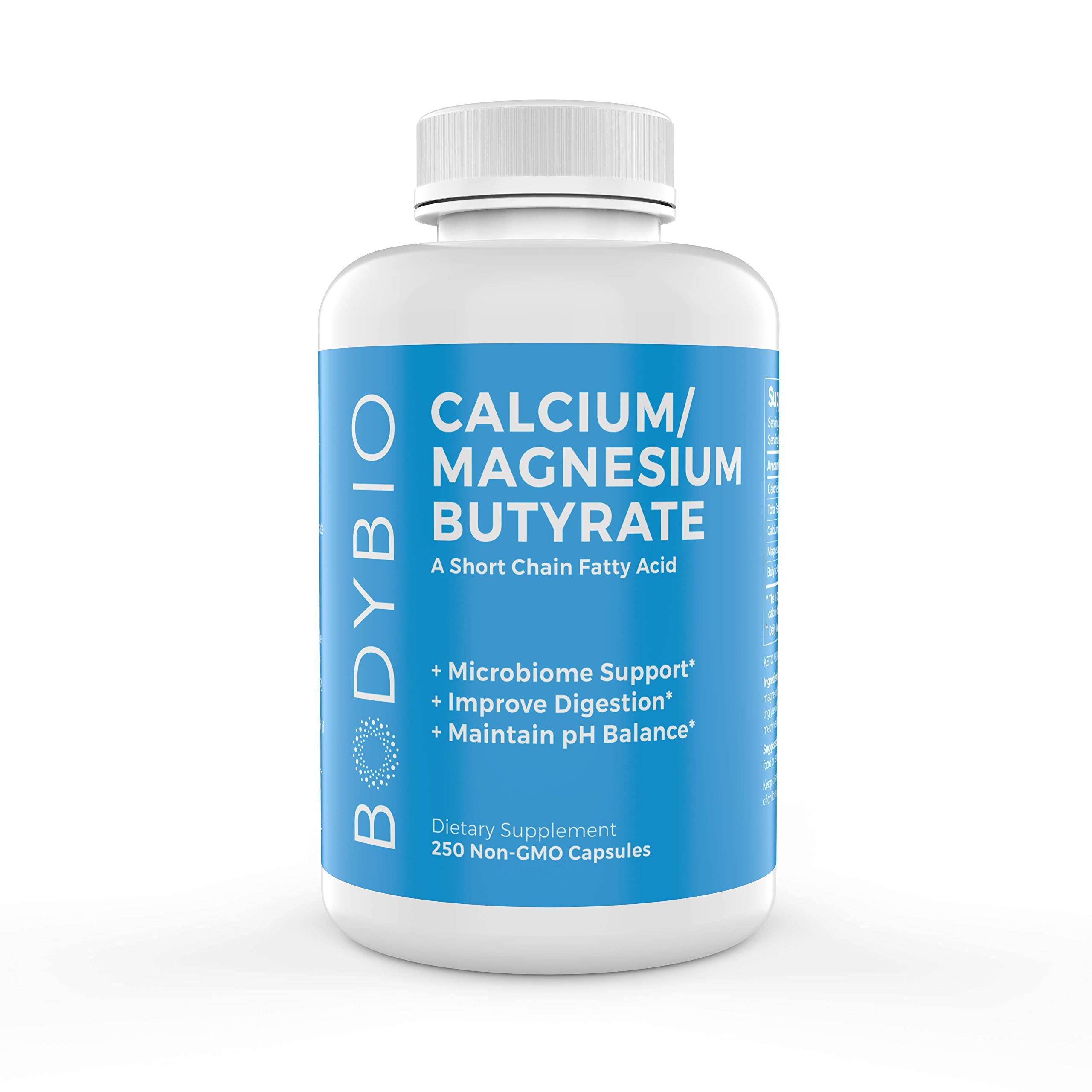 Foto 1 | Suplemento Butirato Bodybio con Calcio y Magnesio 250 Cápsulas - Venta Internacional