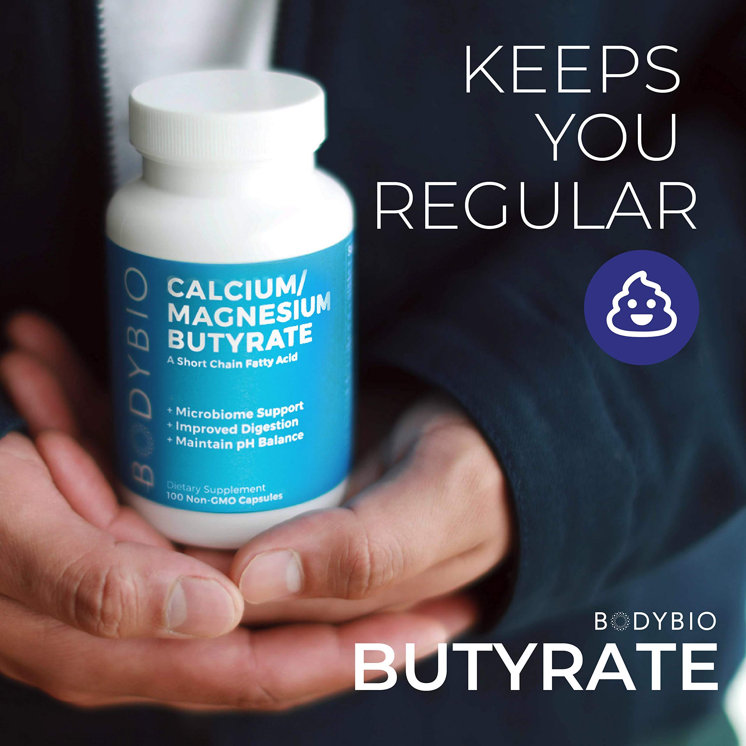 Foto 6 | Suplemento Butirato Bodybio con Calcio y Magnesio 250 Cápsulas - Venta Internacional