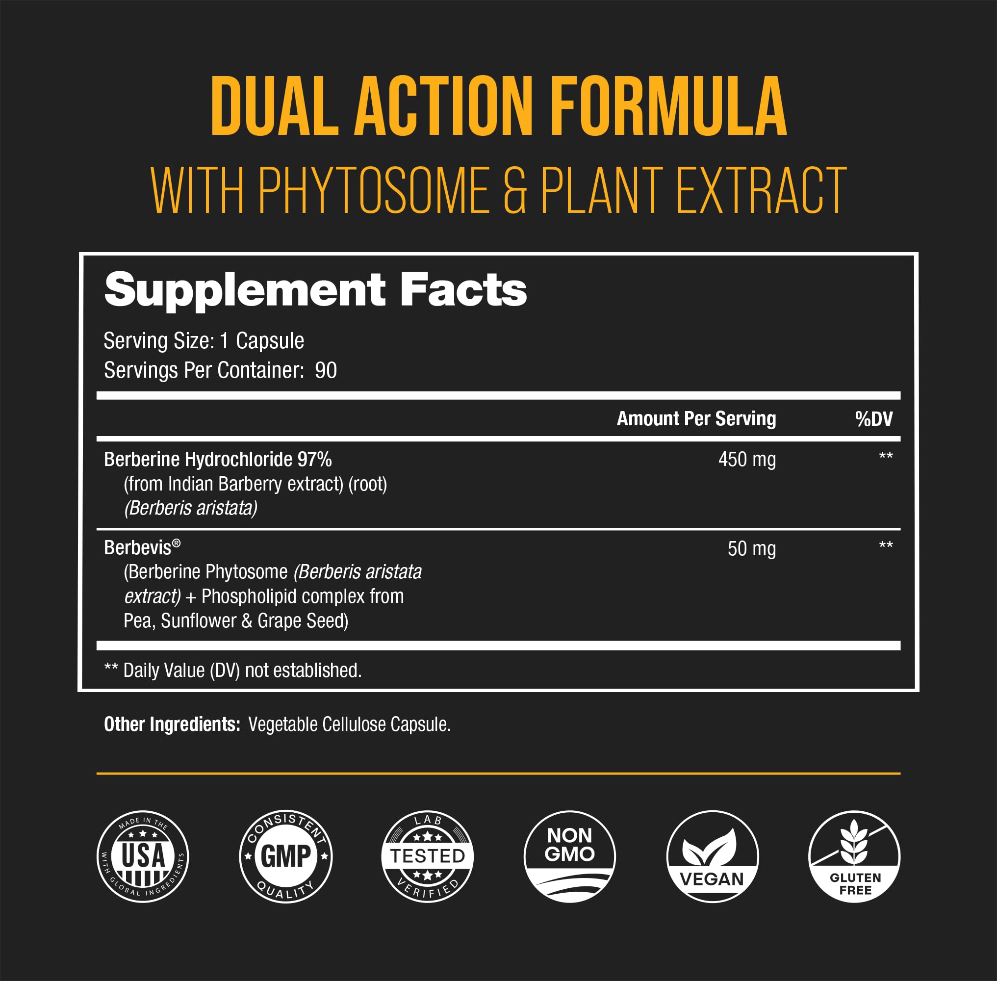Foto 6 | Suplemento Nutrachamps Berberine Hcl 97% de Pureza 500 mg 90 Cápsulas - Venta Internacional