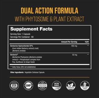 Foto 6 | Suplemento Nutrachamps Berberine Hcl 97% de Pureza 500 mg 90 Cápsulas - Venta Internacional