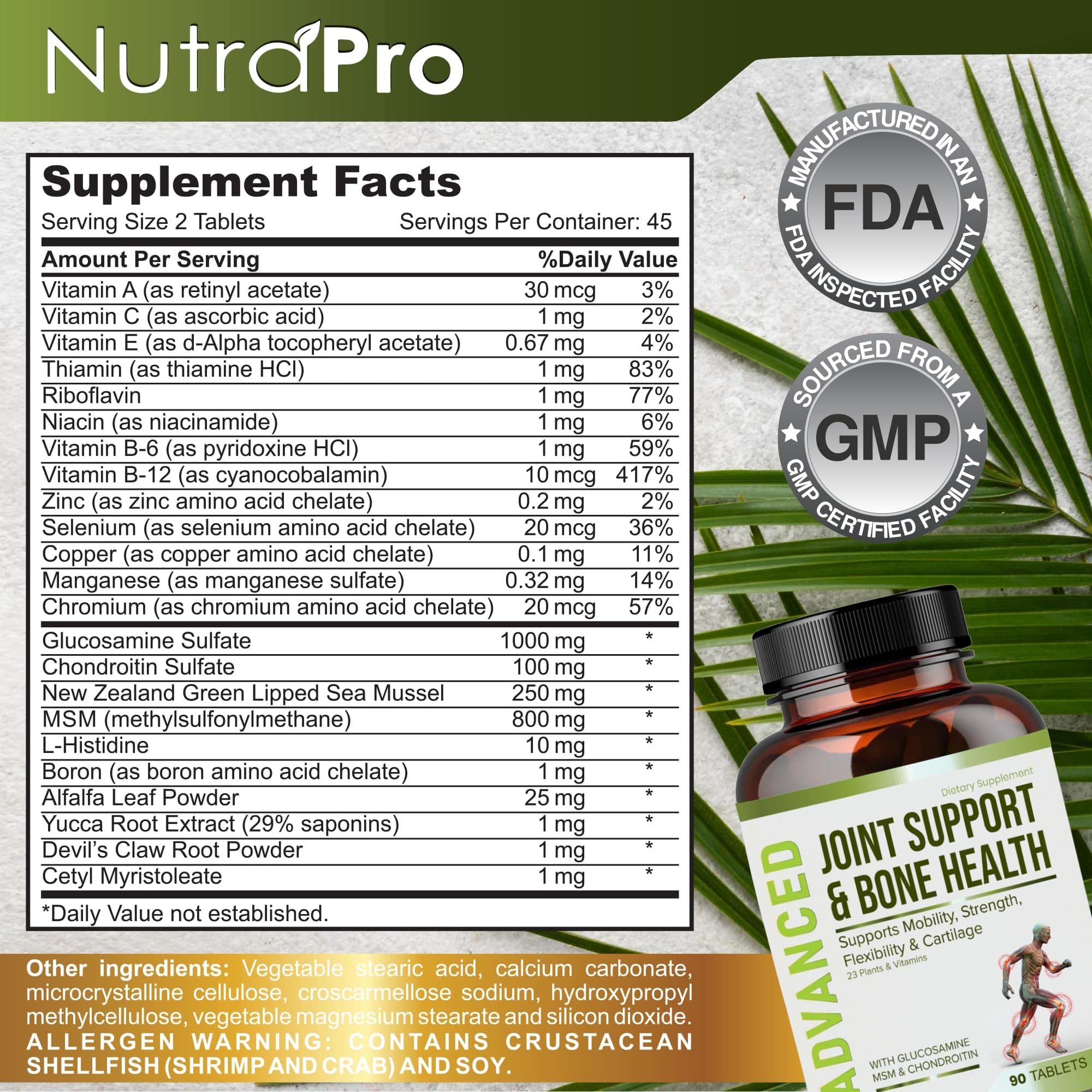 Foto 7 pulgar | Suplementos Nutrapro Glucosamina Condroitina Msm para Aliviar Las Articulaciones - Venta Internacional