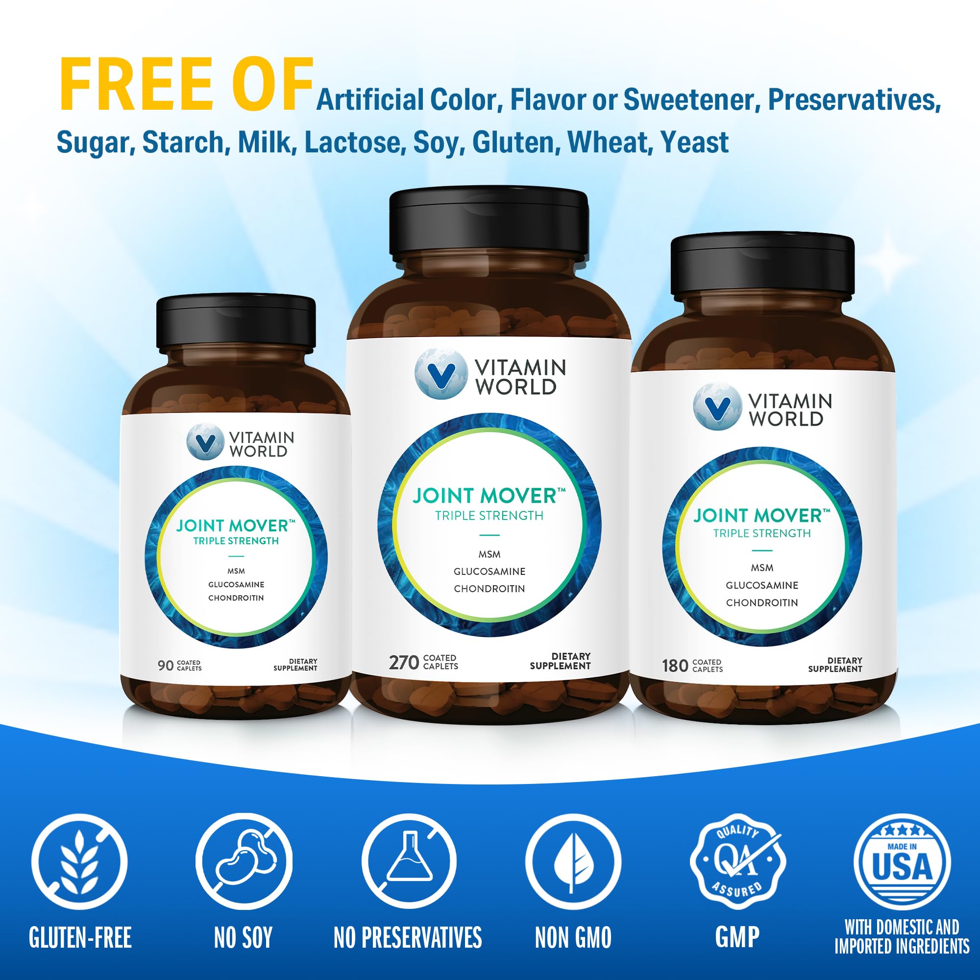 Foto 7 | Suplemento Vitamin World Triple Strength Joint Mover 270 Comprimidos - Venta Internacional