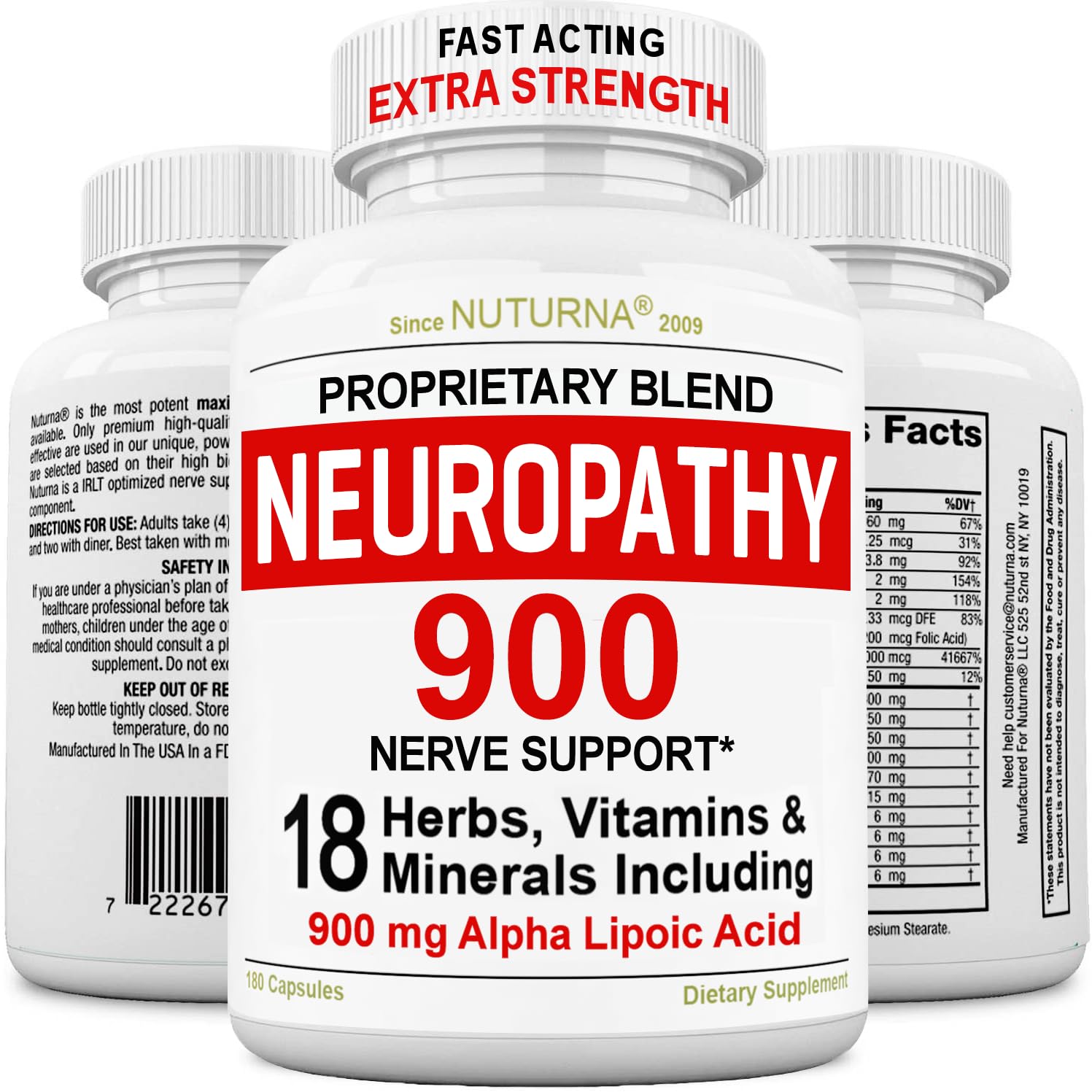Foto 2 pulgar | Suplemento Neuropathy Support Nerve 180 Cápsulas Nuturna - Venta Internacional