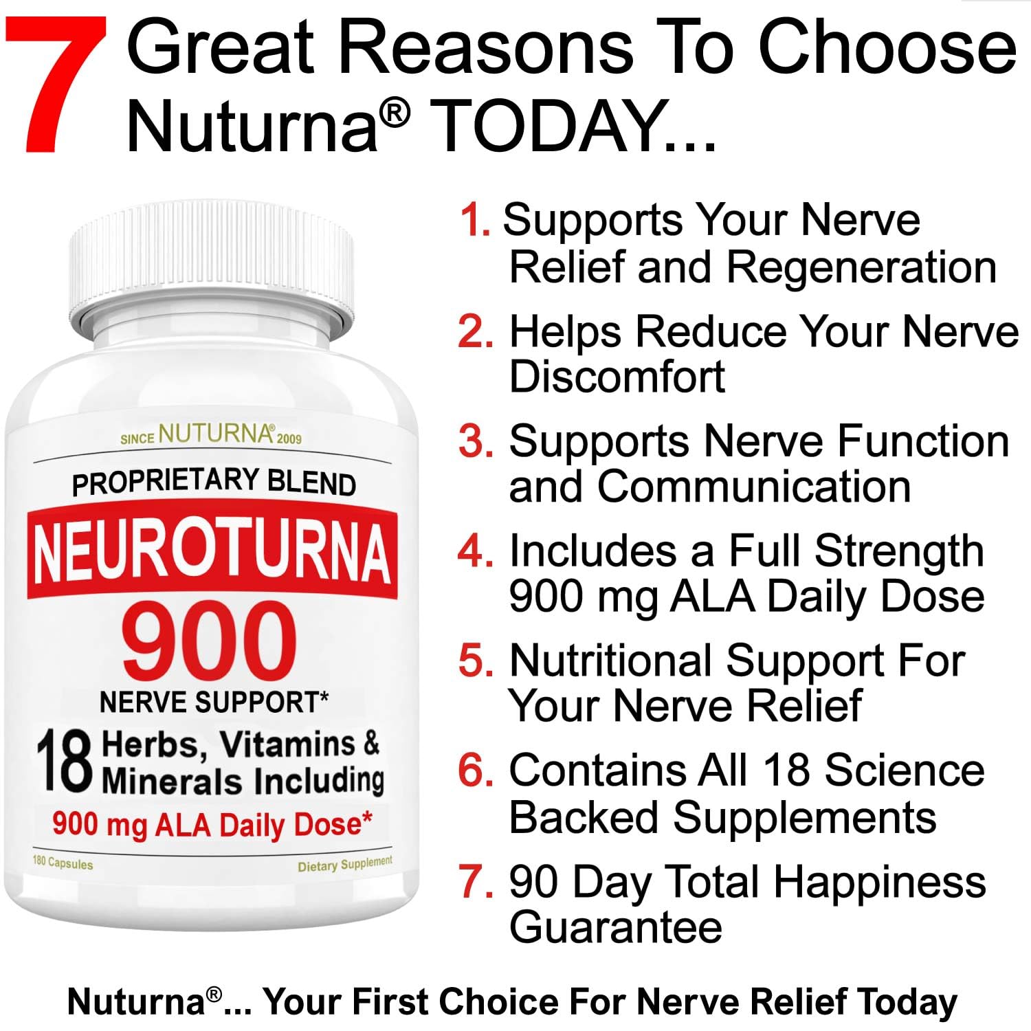 Foto 3 pulgar | Suplemento Neuropathy Support Nerve 180 Cápsulas Nuturna - Venta Internacional