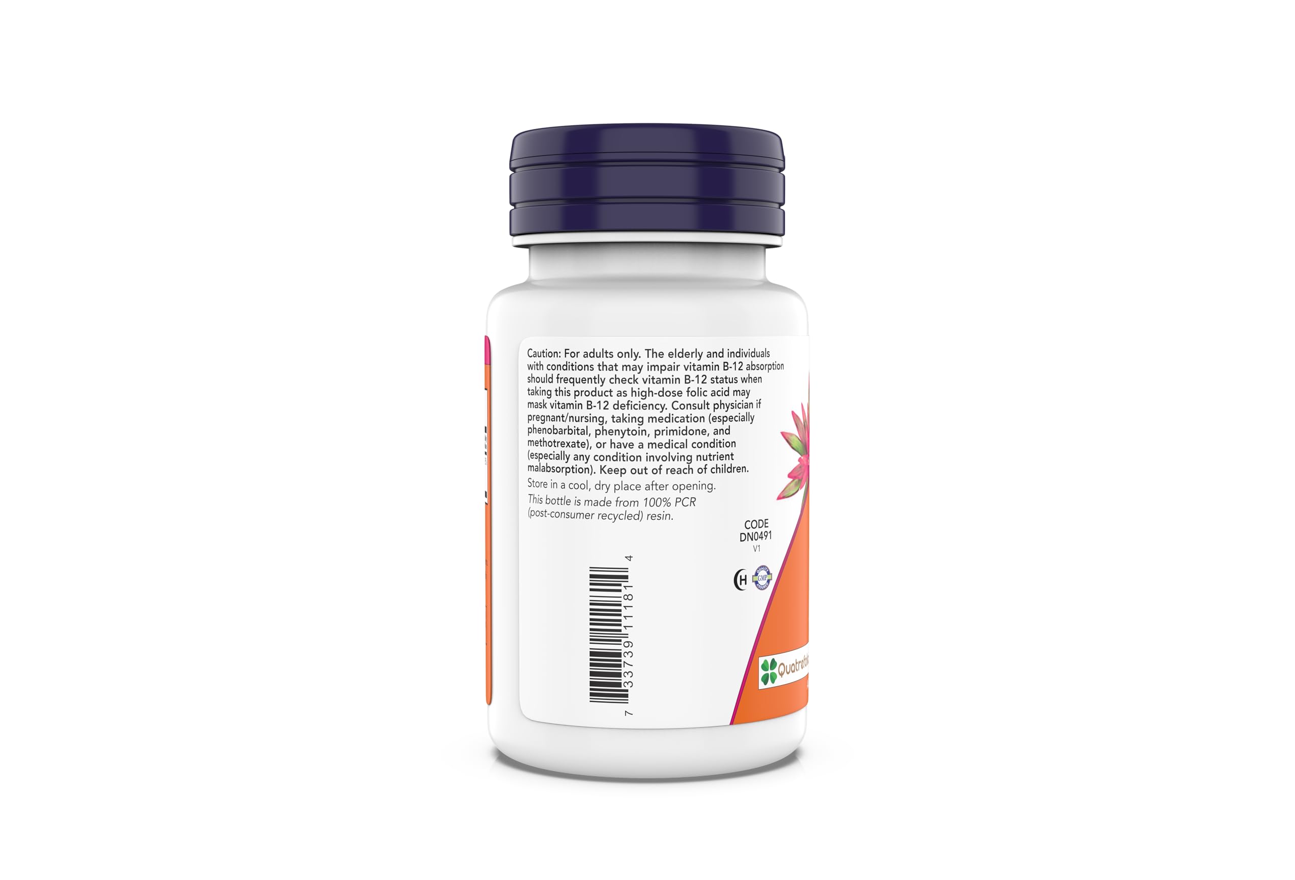 Foto 3 pulgar | Suplemento Now de Folato de Metilo 1000 Mcg, 180 Tabletas - Venta Internacional