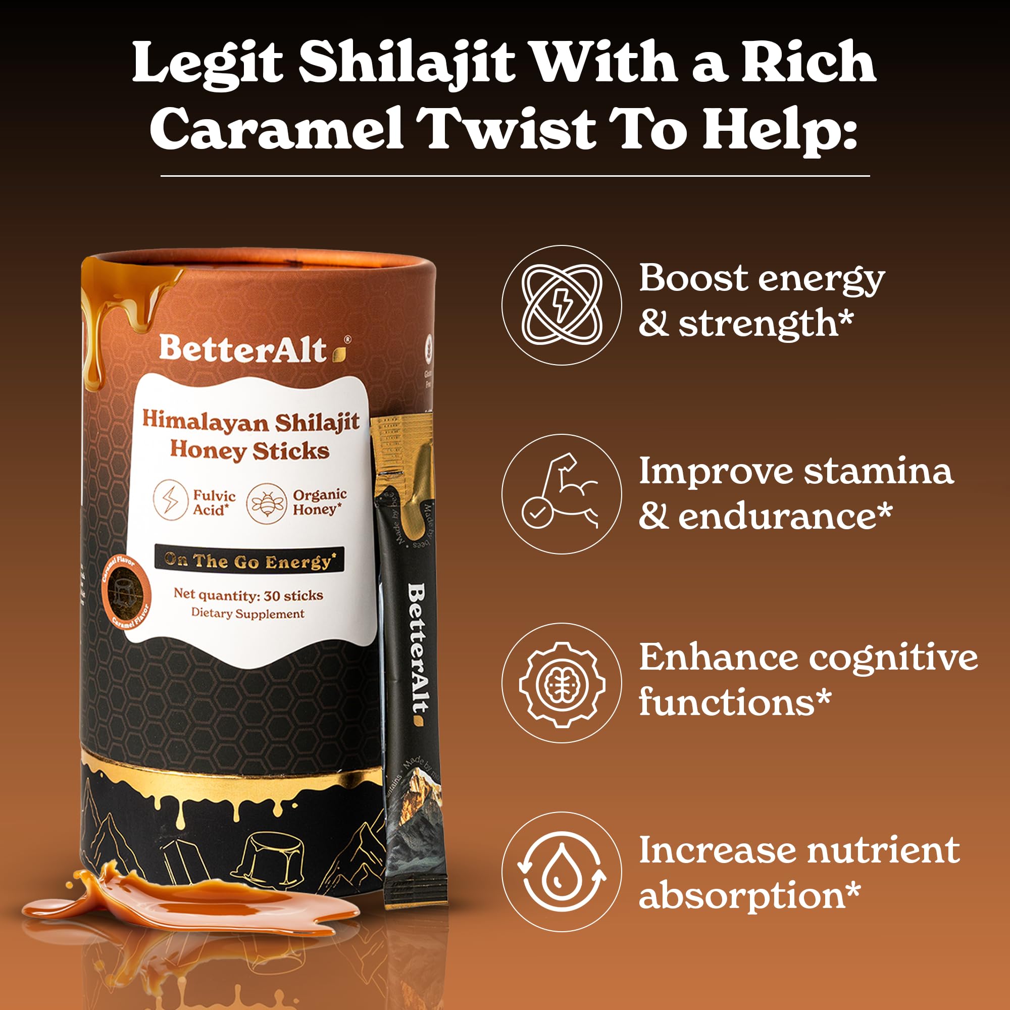 Foto 4 pulgar | Barritas de Miel Shilajit Better Alt Pure Himalayan 30 Barritas - Venta Internacional