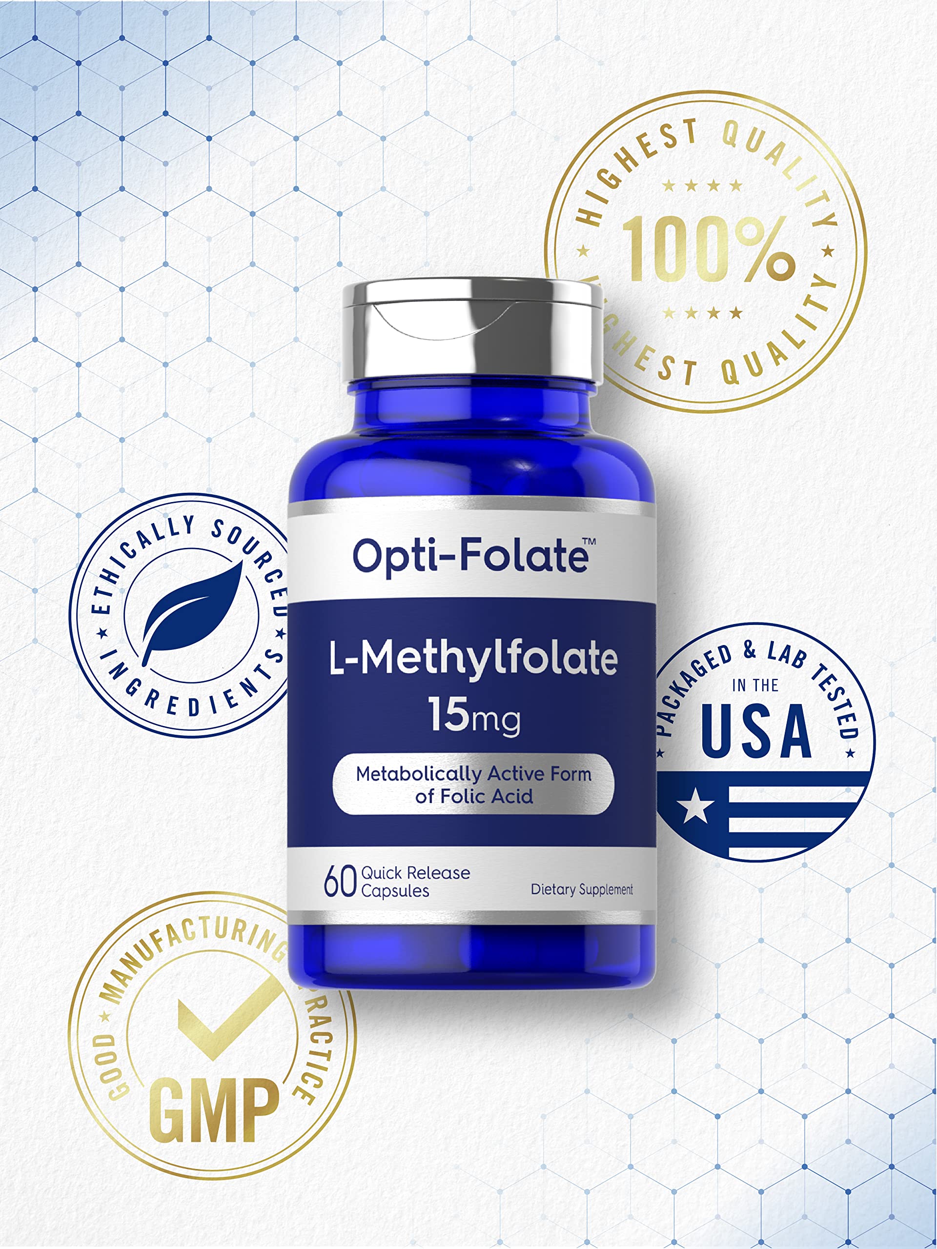 Foto 5 | Suplemento Carlyle L Metilfolato 15 mg 60 Cápsulas - Venta Internacional