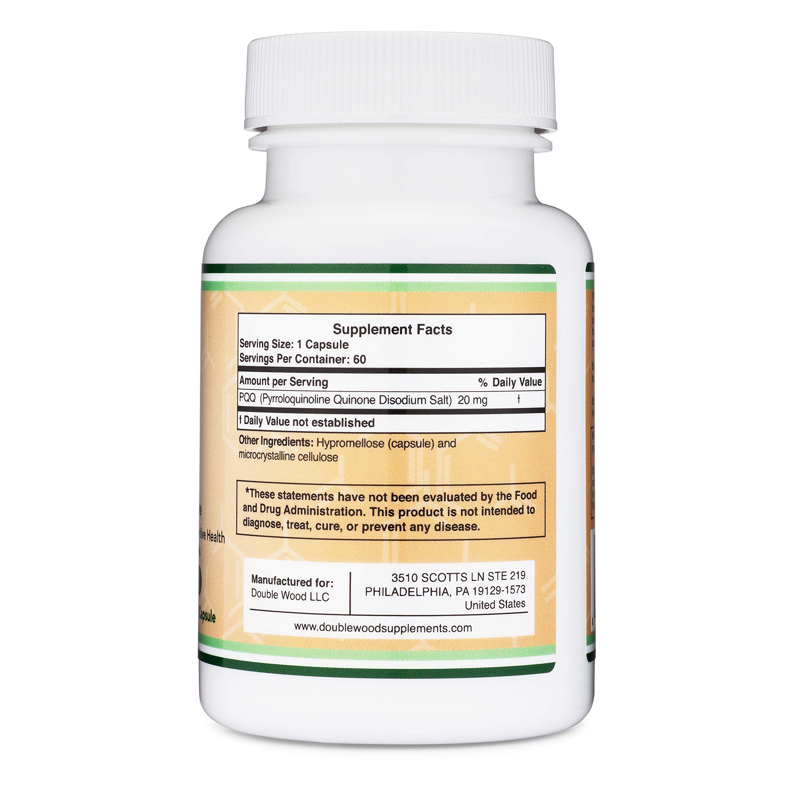 Foto 2 | Suplemento Double Wood Pqq 20 Mg 60 Cápsulas - Venta Internacional