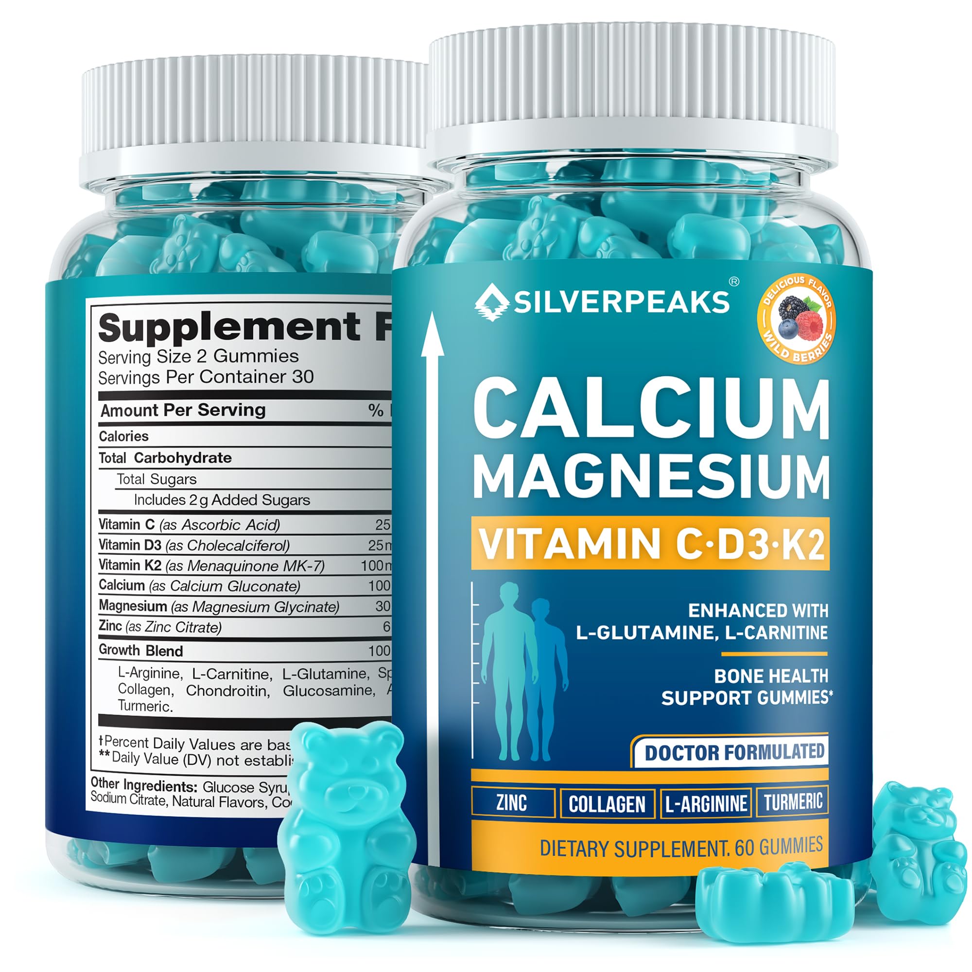 Foto 2 pulgar | Gomitas Silverpeaks De Calcio Y Magnesio Con Vitamina D3 K2 Y Zinc - Venta Internacional