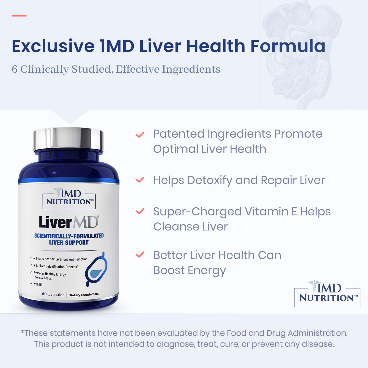 Foto 5 pulgar | Suplemento 1MD Livermd Liver Support Siliphos Milk Thistle Paquete de 2 Frascos con 60 Cápsulas C/U - Venta Internacio