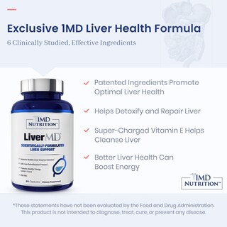 Foto 4 | Suplemento 1MD Livermd Liver Support Siliphos Milk Thistle Paquete de 2 Frascos con 60 Cápsulas C/U - Venta Internacio