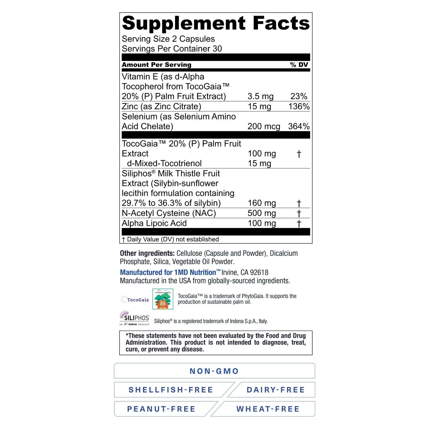 Foto 5 | Suplemento 1MD Livermd Liver Support Siliphos Milk Thistle Paquete de 2 Frascos con 60 Cápsulas C/U - Venta Internacio