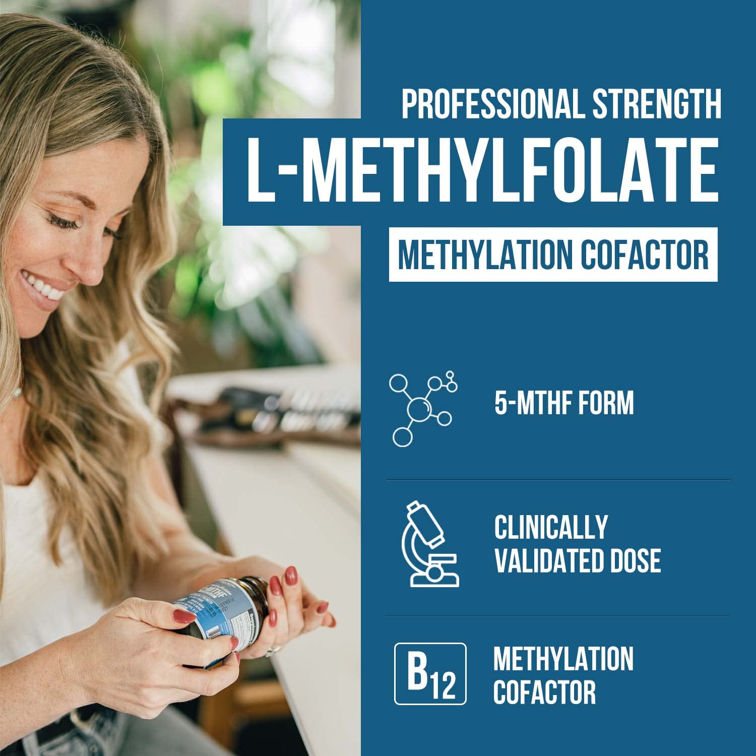 Foto 2 | Suplemento Triquetra Health L Metil Folato 15 mg + Metil B12 - Venta Internacional