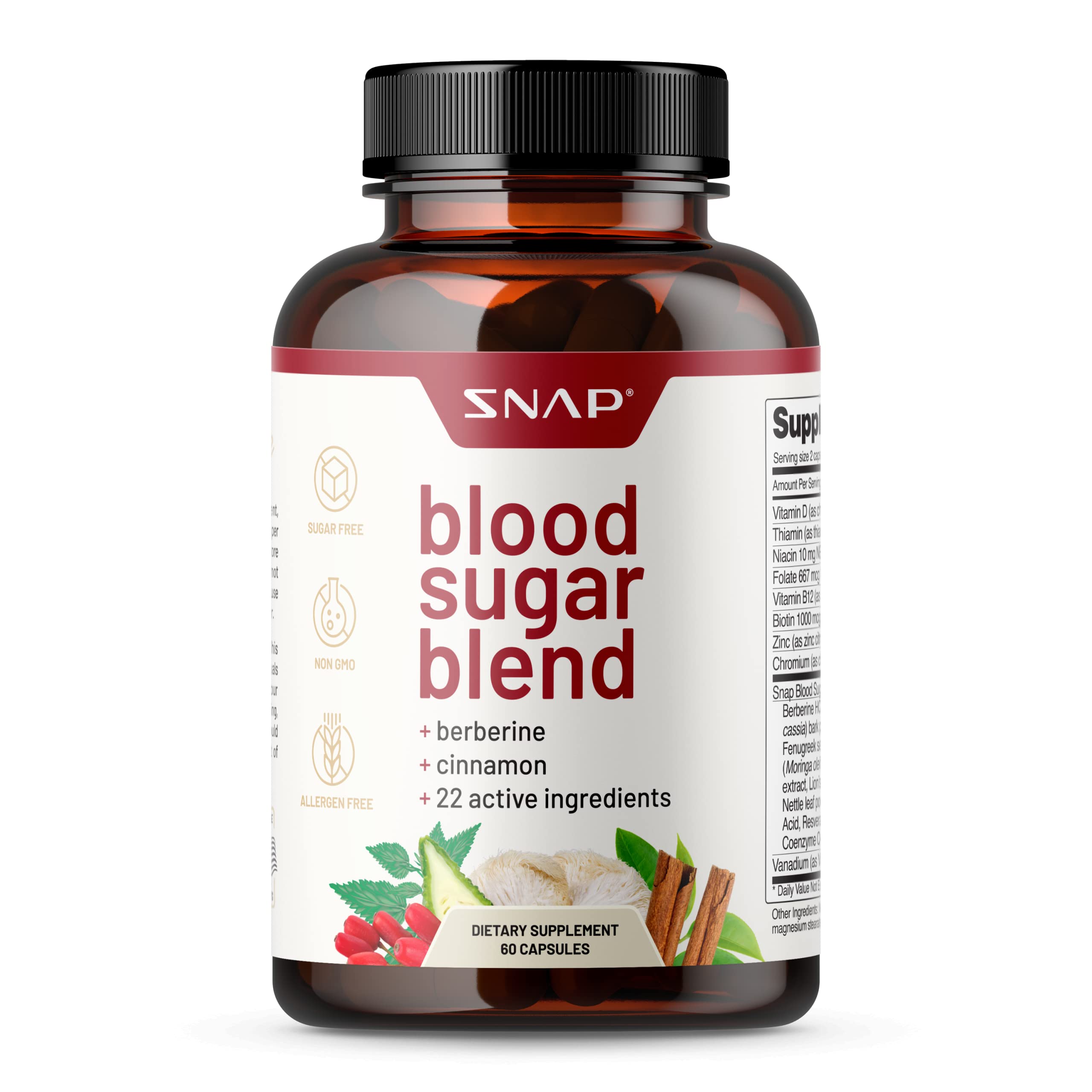Foto 2 pulgar | Suplemento Snap Supplements Mezcla de Azúcar en Sangre 60 Tabletas - Venta Internacional