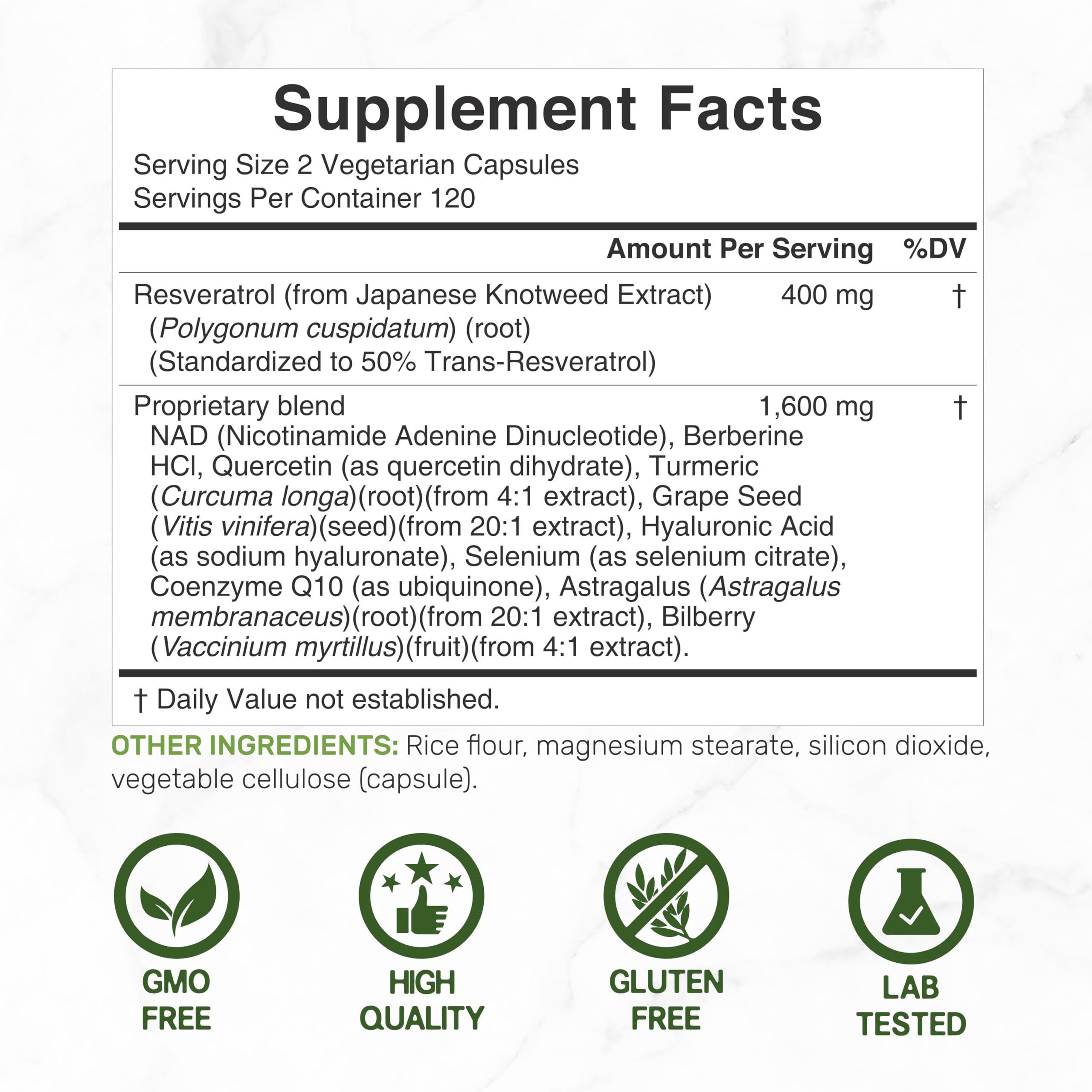 Foto 3 pulgar | Suplemento Oferta Complejo de Resveratrol 2000 mg 240 Cápsulas - Venta Internacional