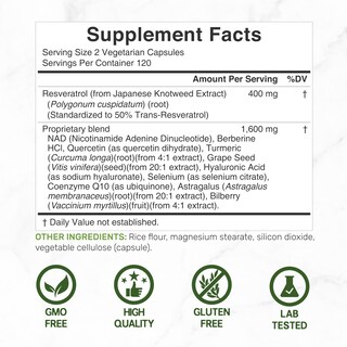 Foto 2 | Suplemento Oferta Complejo de Resveratrol 2000 mg 240 Cápsulas - Venta Internacional