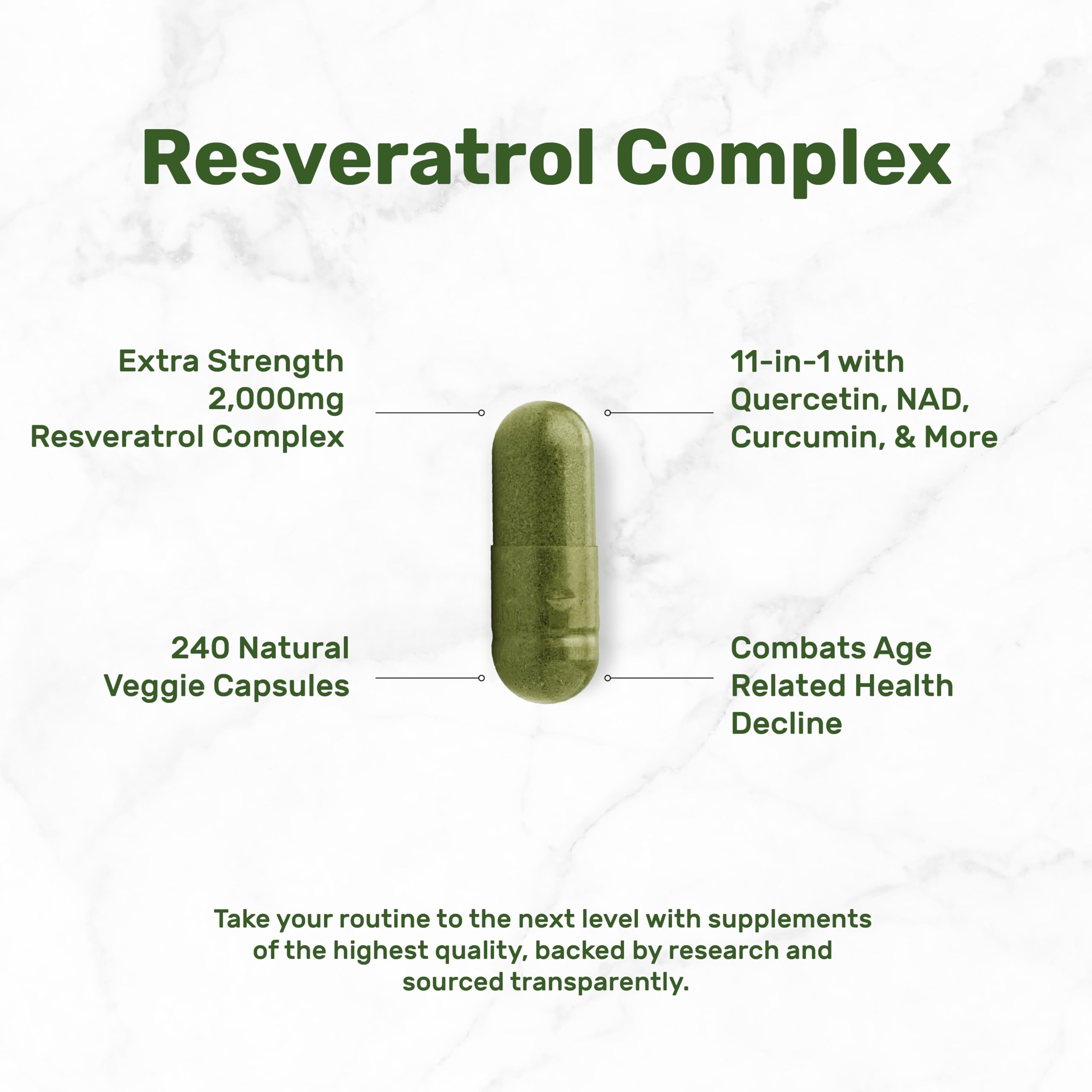 Foto 4 pulgar | Suplemento Oferta Complejo de Resveratrol 2000 mg 240 Cápsulas - Venta Internacional