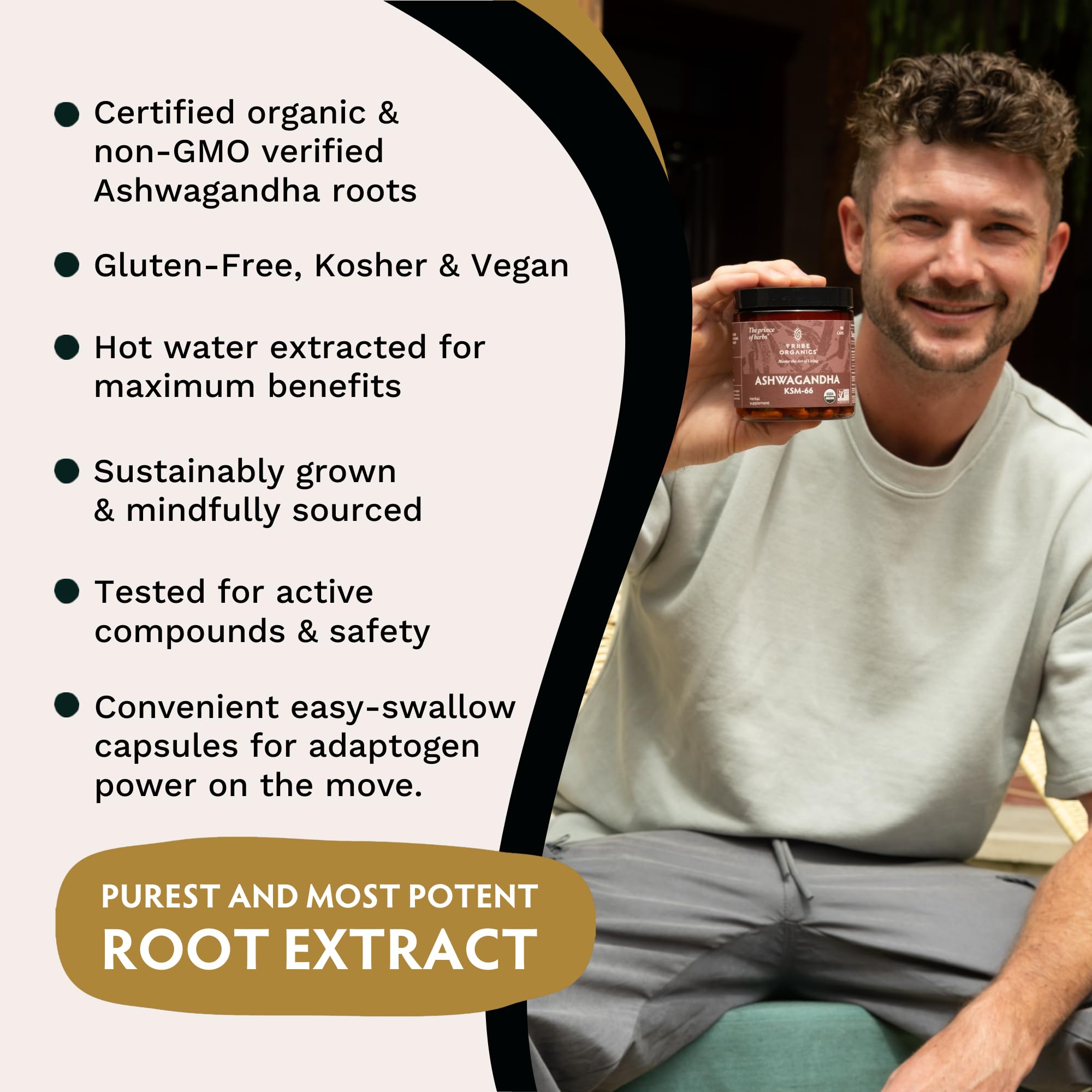Foto 6 pulgar | Suplemento Tribe Organics Ashwagandha Ksm 66 Root 600 Mg 90 Cápsulas - Venta Internacional