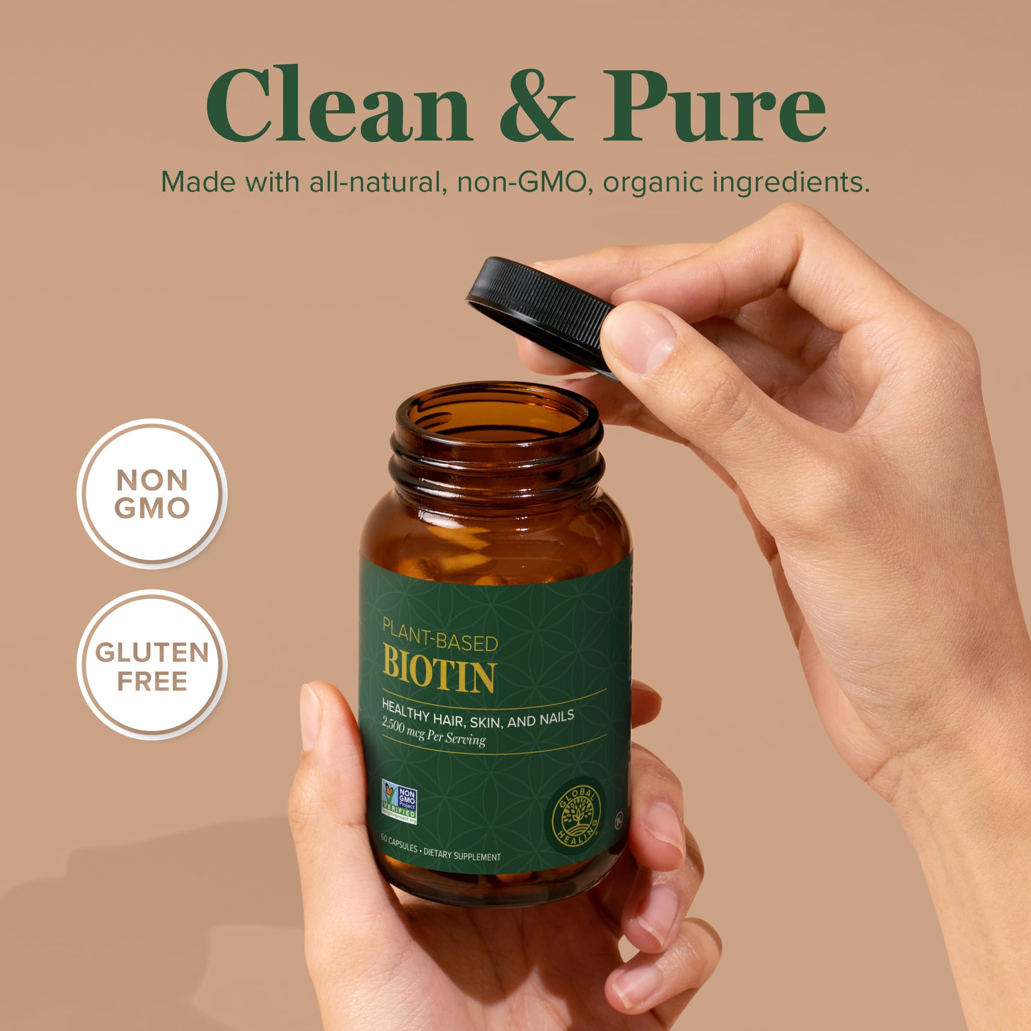 Foto 4 | Suplemento Global Healing Center Biotina Curativa Global Para El Crecimiento Del Cabello - Venta Internacional