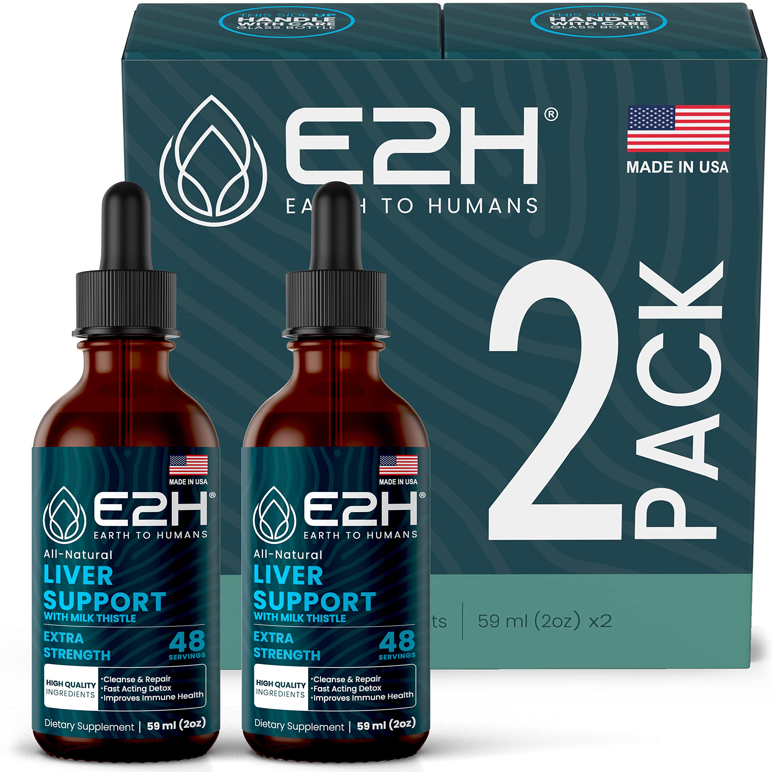 Foto 2 pulgar | Suplemento de Apoyo Hepático E2h Liver Health Formula 30 ml  2 Piezas- Venta Internacional