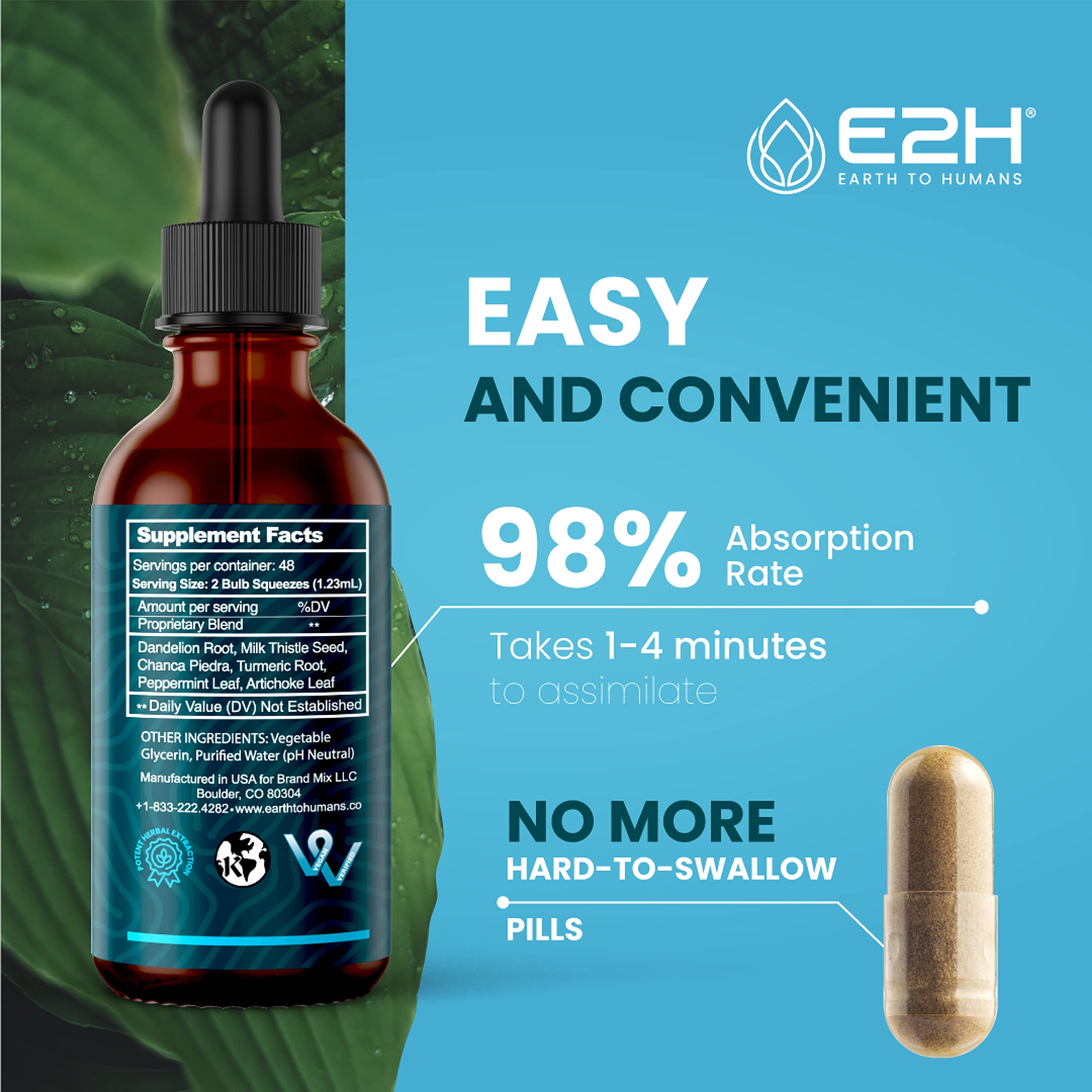 Foto 5 pulgar | Suplemento de Apoyo Hepático E2h Liver Health Formula 30 ml  2 Piezas- Venta Internacional
