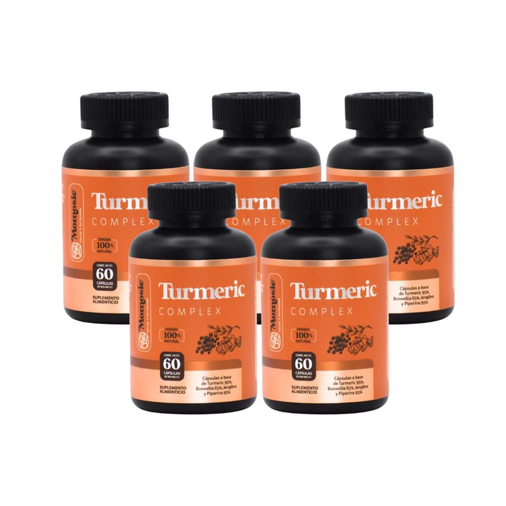 Foto 1 | Pakc 5 Tumeric Complex Cúrcuma 95% Pimerina Y Boswelia