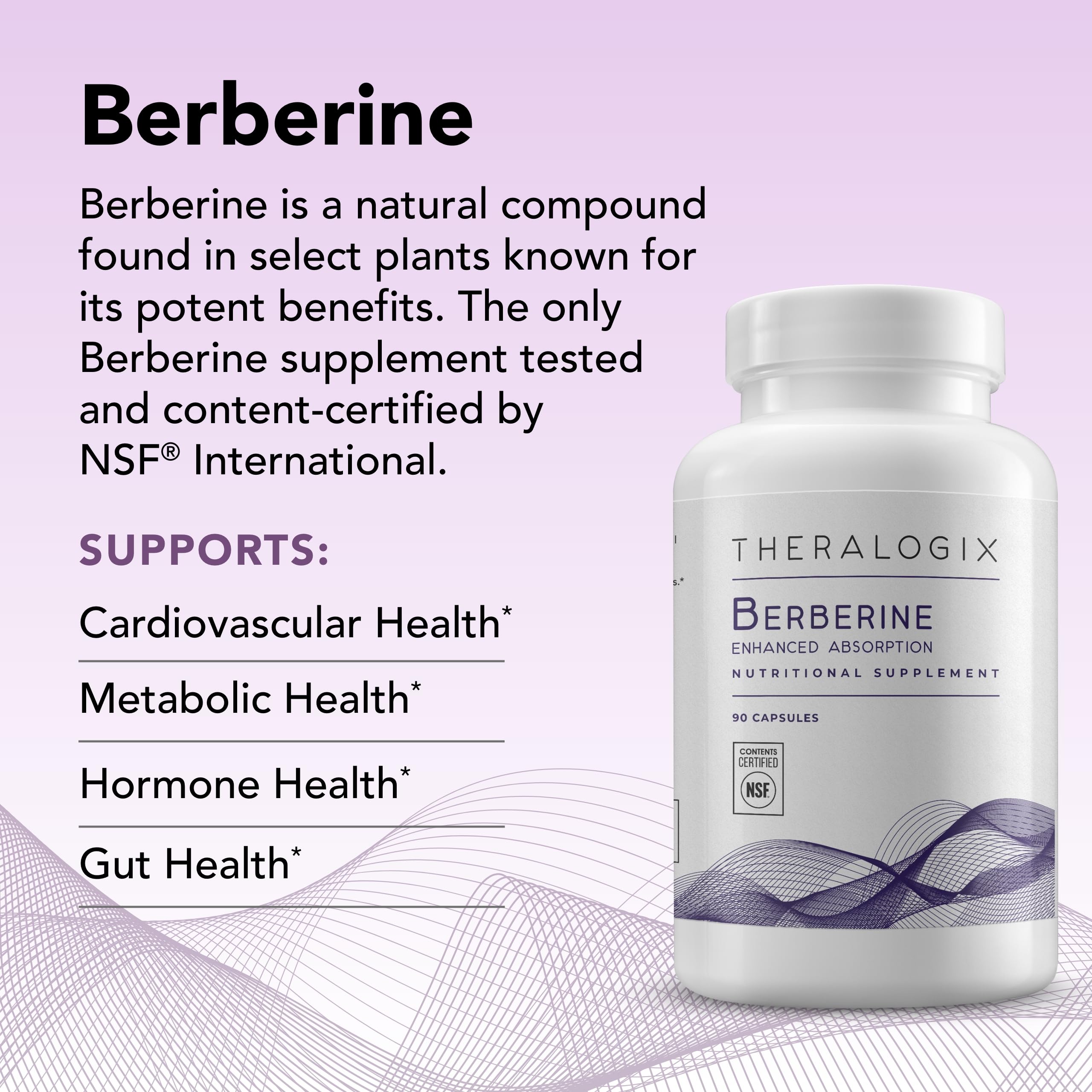 Foto 3 | Suplemento Theralogix De Absorción Mejorada De Berberina 90 Cápsulas - Venta Internacional