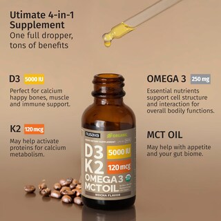 Foto 4 | Gotas de Vitamina D3 K2 con Aceite MCT Omega 3 5000 UI 60 ml 2 Piezas - Venta Internacional