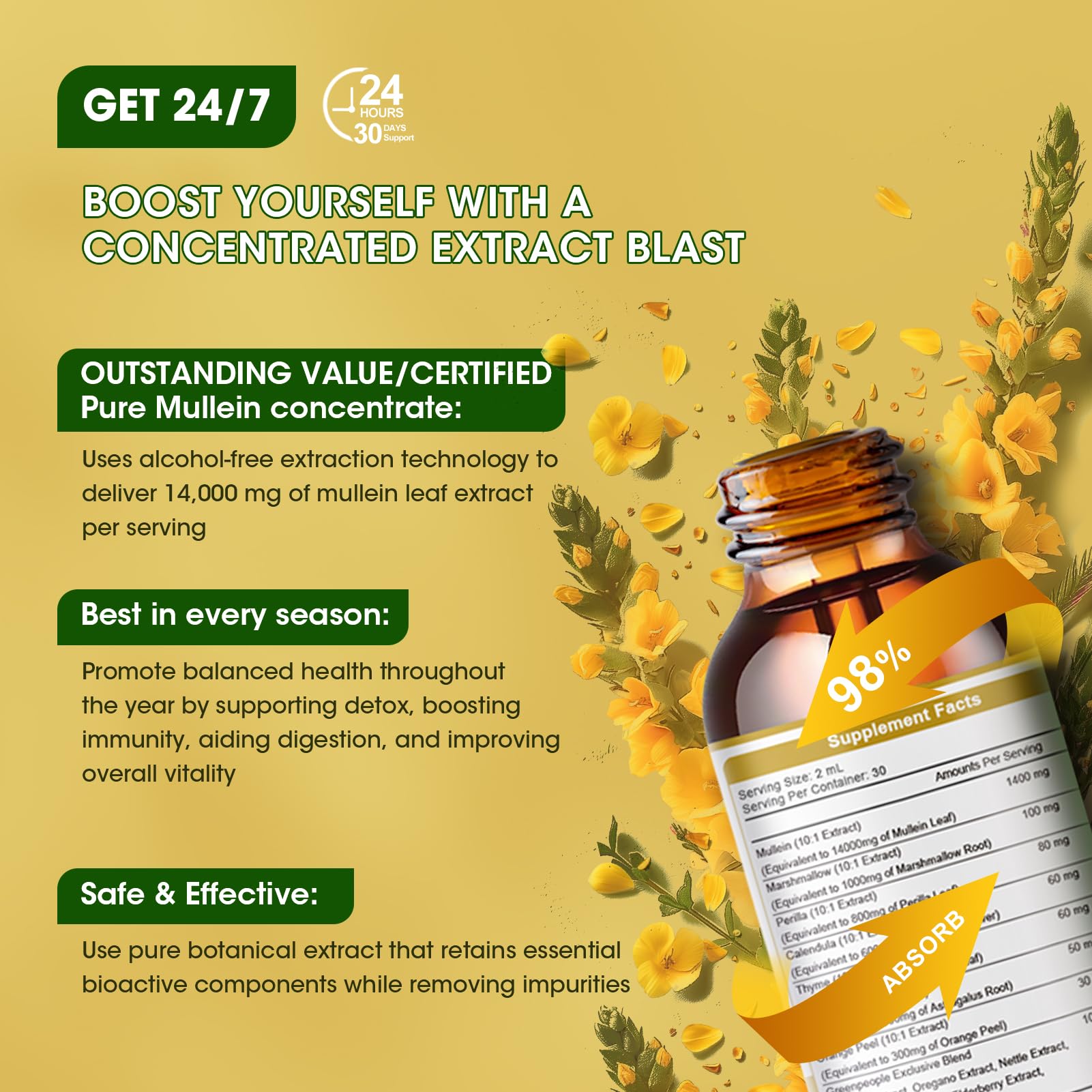 Foto 3 pulgar | Suplemento Green People Mullein de 60 ml-Venta Internacional