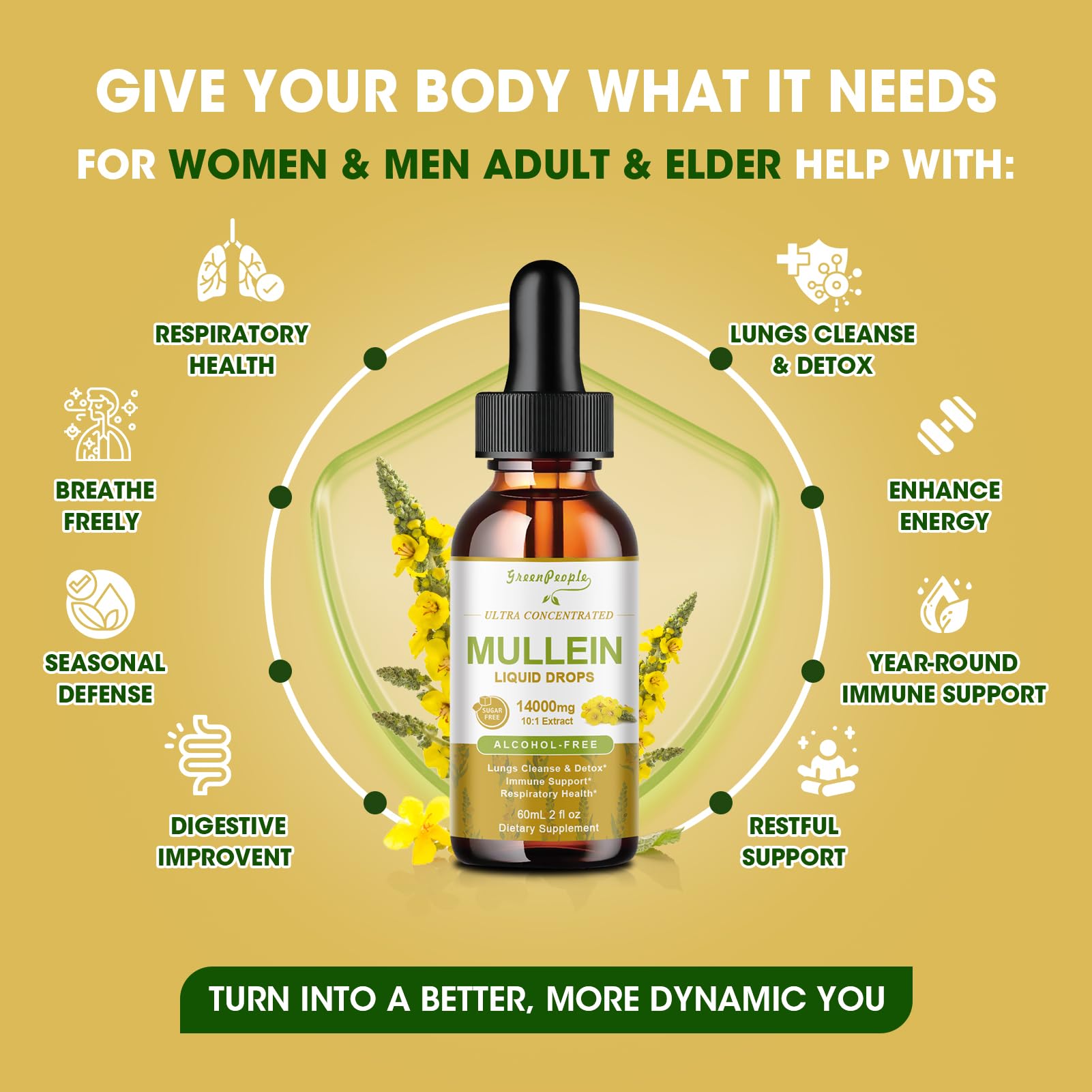 Foto 5 pulgar | Suplemento Green People Mullein de 60 ml-Venta Internacional