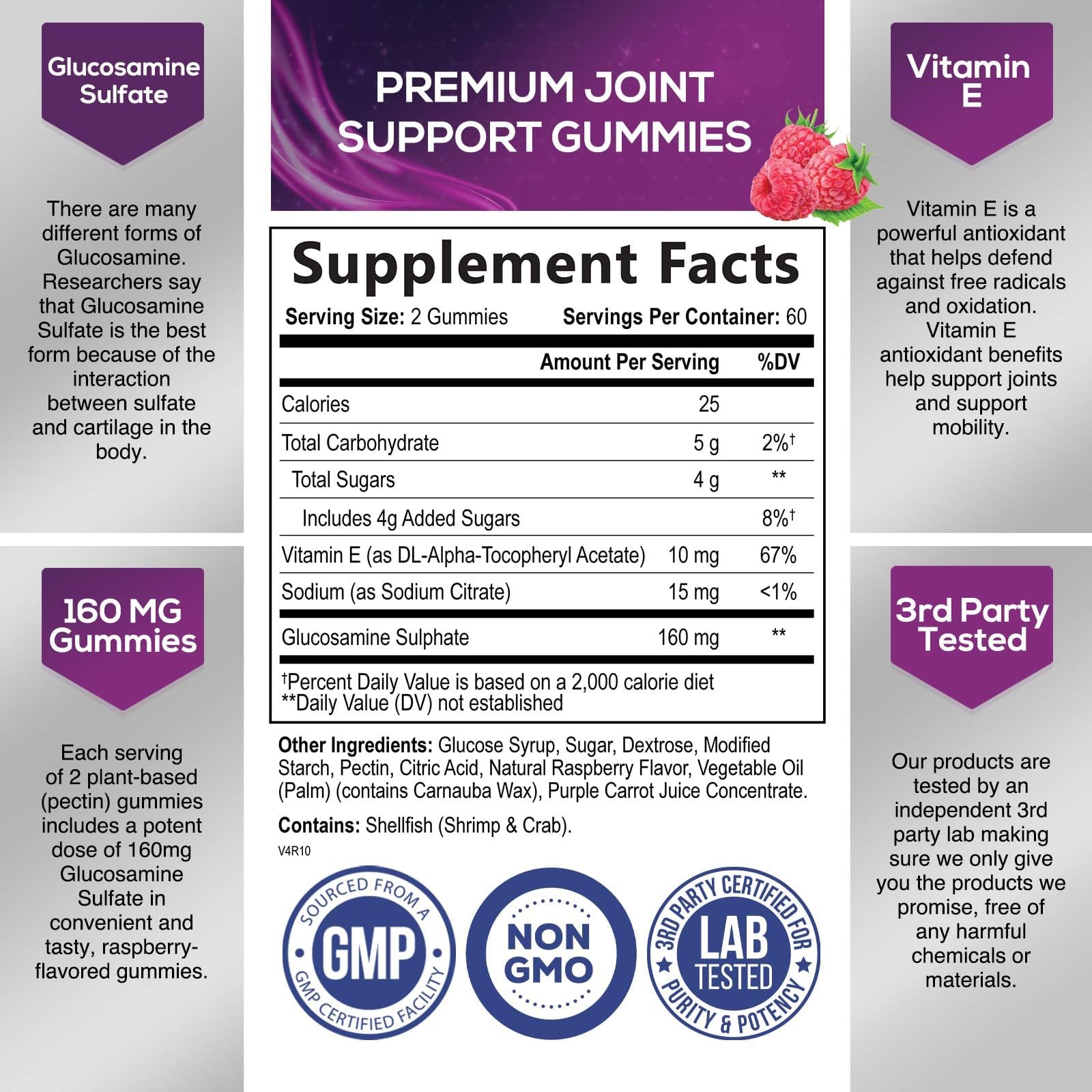 Foto 3 pulgar | Suplemento Nature's Nutrition With Glucosamine de 20 Gomitas-Venta Internacional