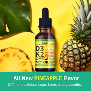 Foto 2 | Gotas de Vitamina D3 K2 con Aceite MCT Omega 3 5000 UI 60 ml 2 Piezas- Venta Internacional