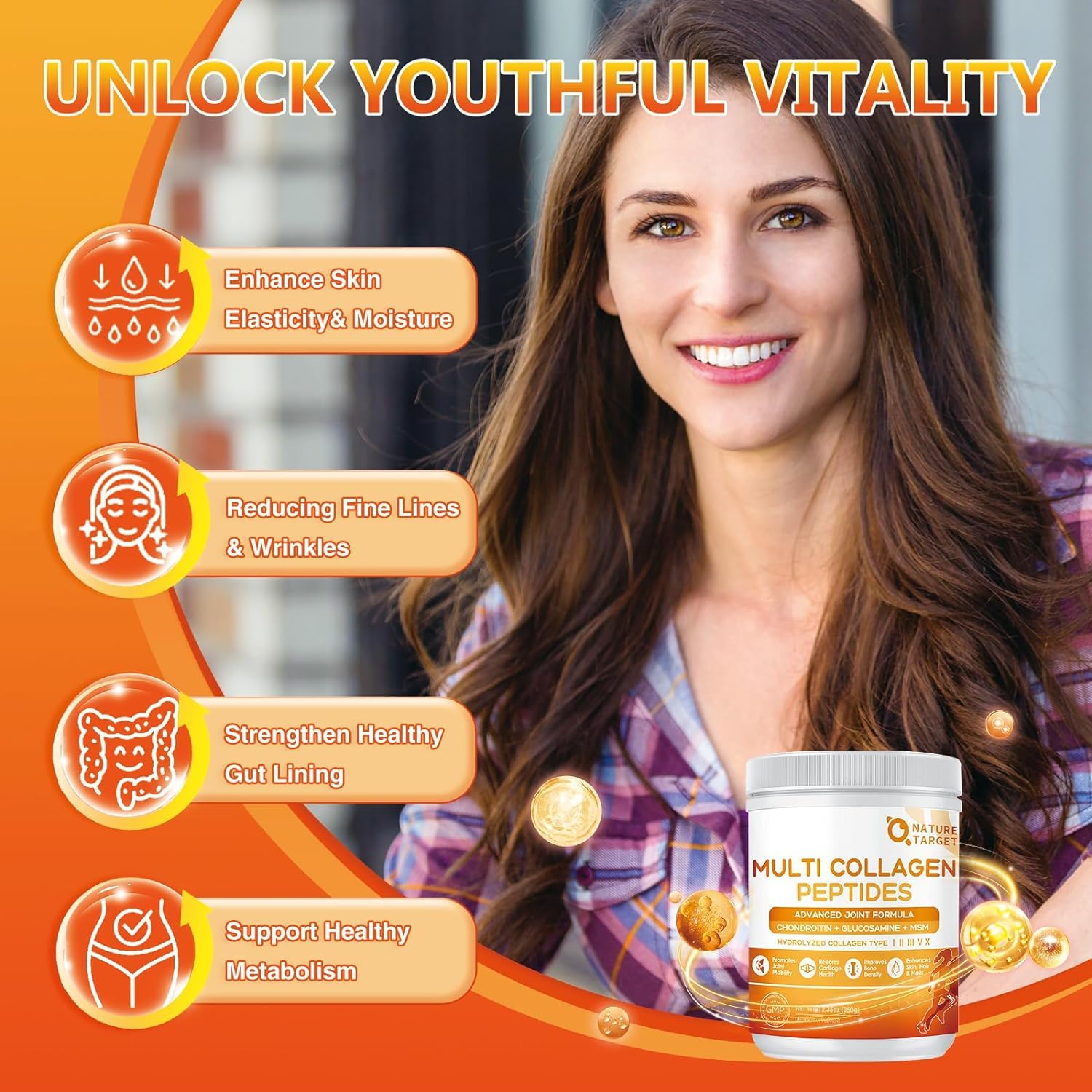 Foto 5 pulgar | Suplemento Péptidos de Colágeno en Polvo Nature Target Multi-collagen 35 Serv - Venta Internacional