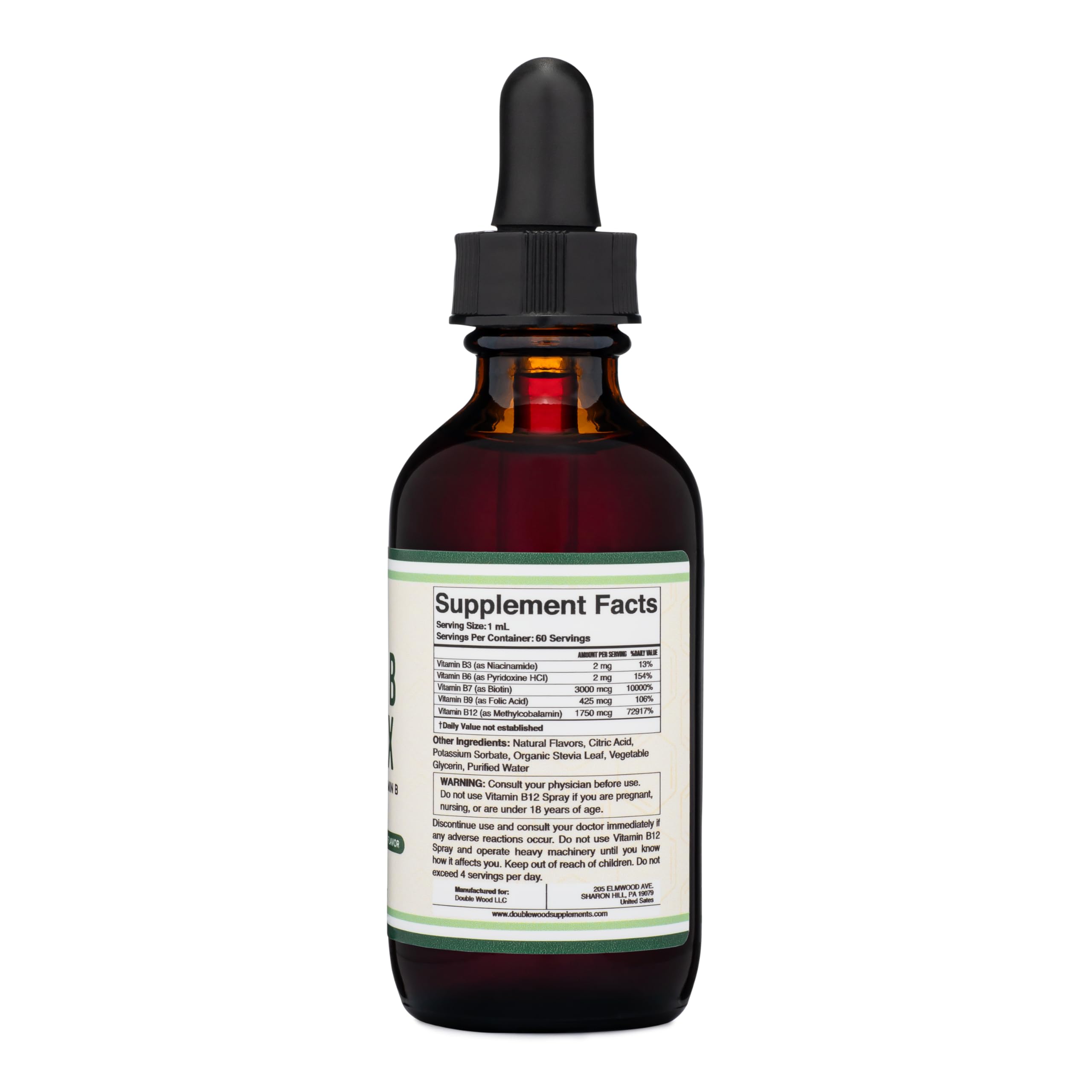 Foto 2 | Suplementos Líquidos Double Wood Supplements con Complejo de Vitamina B 60 ml - Venta Internacional