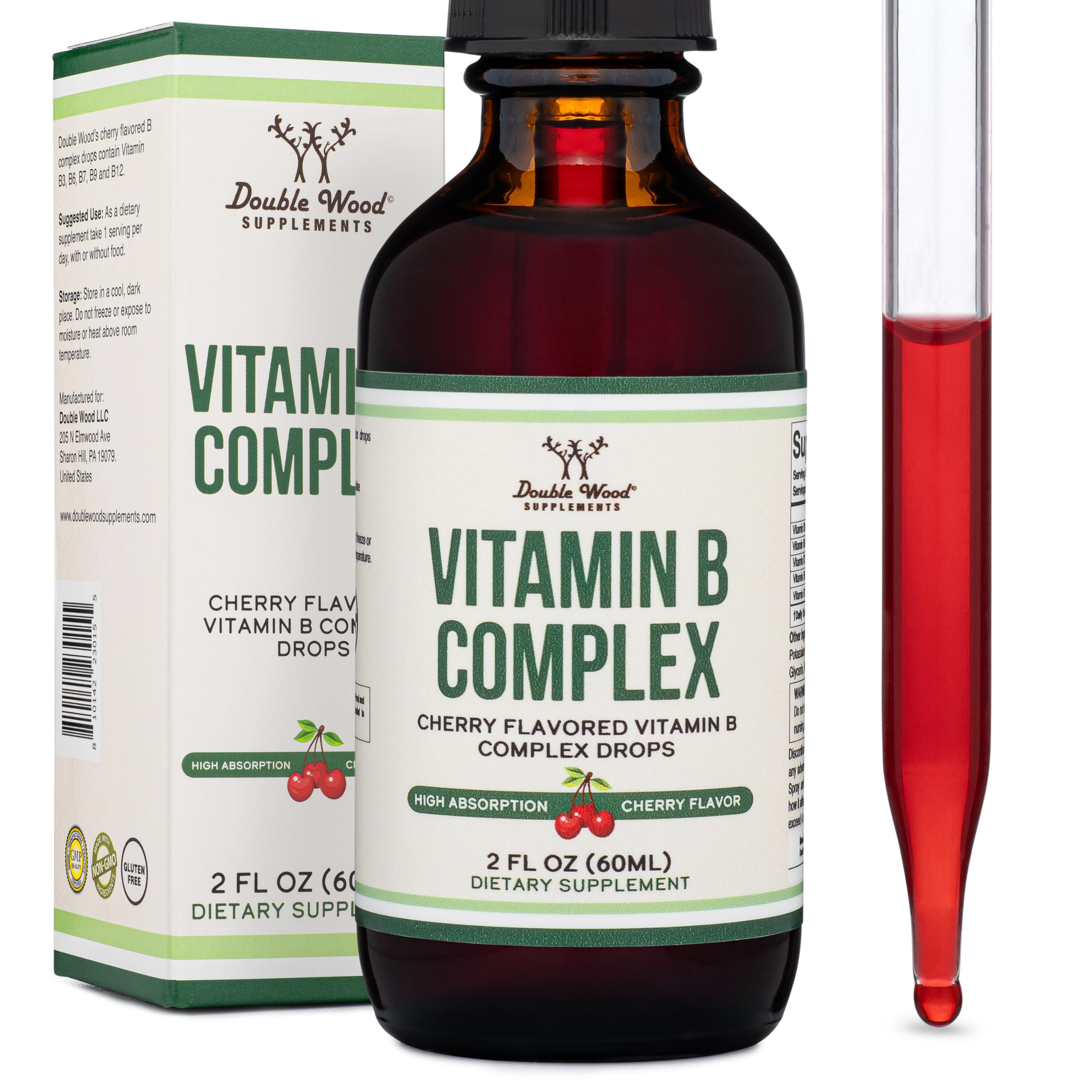 Foto 4 pulgar | Suplementos Líquidos Double Wood Supplements con Complejo de Vitamina B 60 ml - Venta Internacional