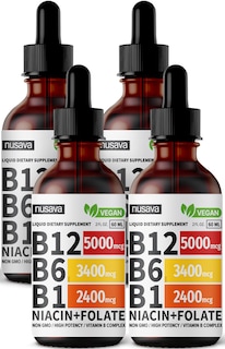 Foto 1 | Gotas Líquidas de Vitamina B12 Nusava 5000 Mcg 4 Piezas- Venta Internacional