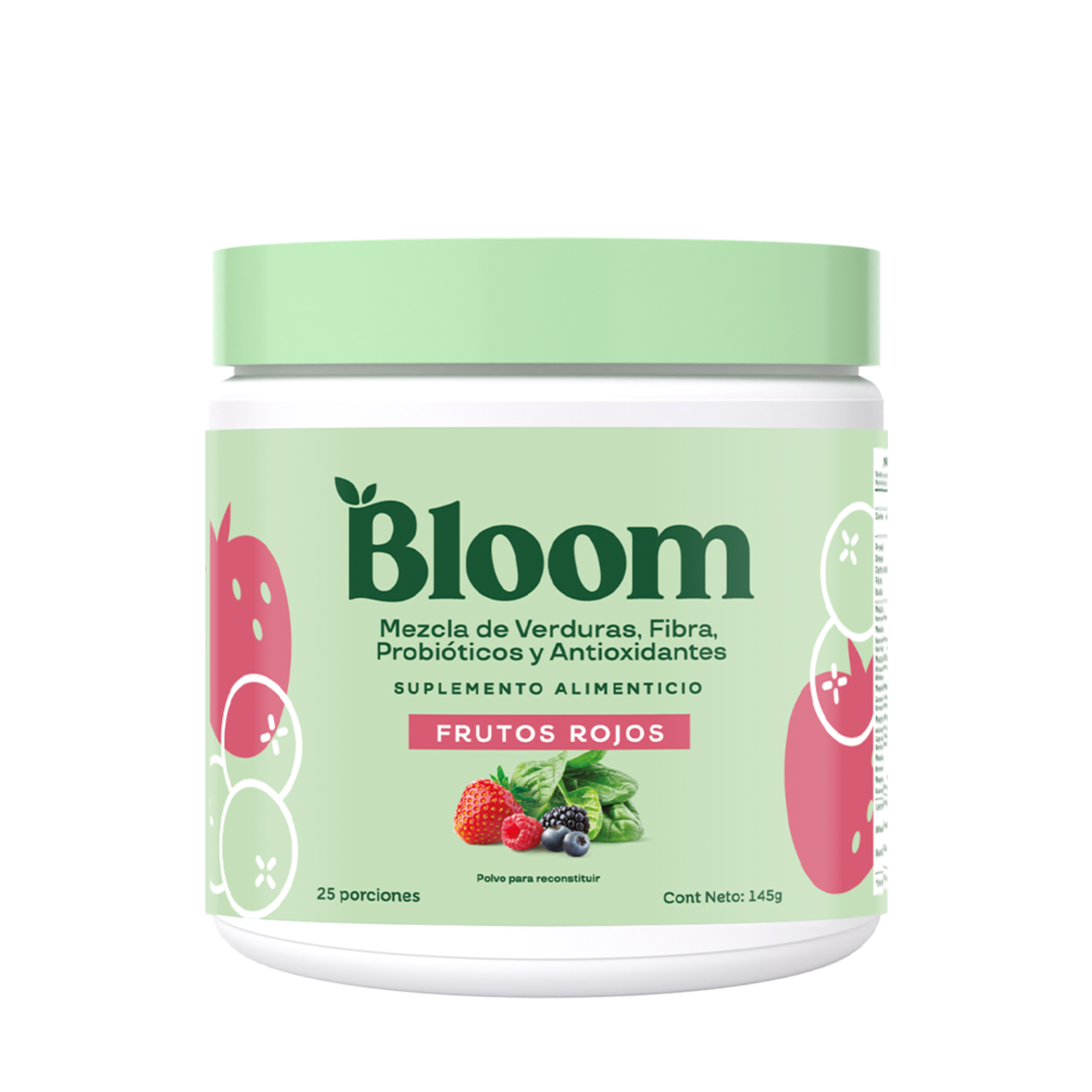 Foto 2 pulgar | Bloom Nutrition Super Greens Powder Frutos Rojos - Mezcla De Verduras, Fibra Y Probióticos - Suplemento Aliment