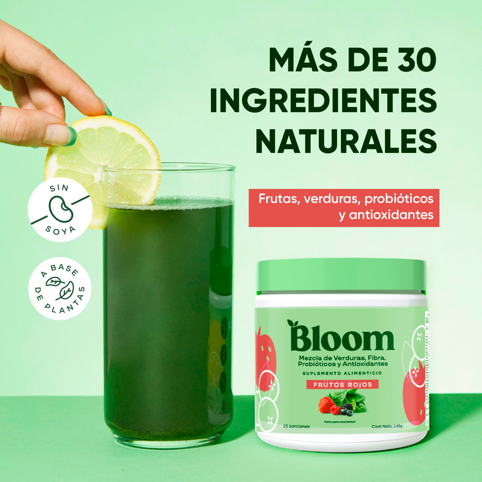 Foto 3 pulgar | Bloom Nutrition Super Greens Powder Frutos Rojos - Mezcla De Verduras, Fibra Y Probióticos - Suplemento Aliment