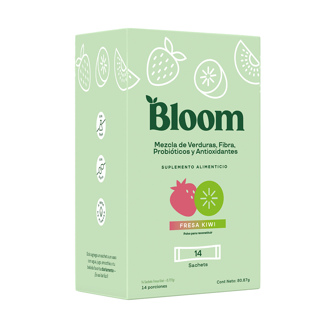 Foto 2 pulgar | Bloom Nutrition Super Greens Powder Fresa Kiwi - Mezcla De Verduras, Fibra Y Probióticos - Suplemento Alimentici