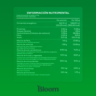 Foto 3 | Bloom Nutrition Super Greens Powder Fresa Kiwi - Mezcla De Verduras, Fibra Y Probióticos - Suplemento Alimentici