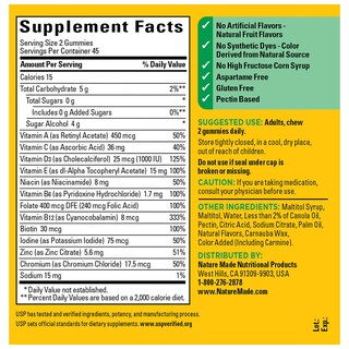 Foto 6 | Suplemento Multivitamínicas sin Azúcar Nature Made 90 Gomitas - Venta Internacional