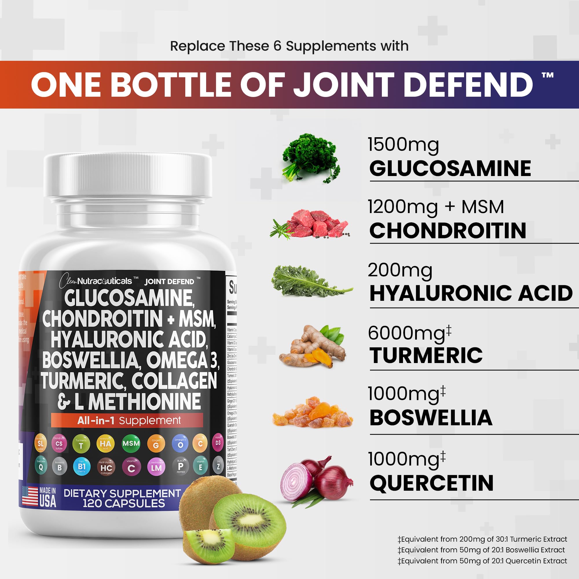 Foto 3 pulgar | Suplemento Clean Nutraceuticals Joint Defend 120 Cápsulas - Venta Internacional