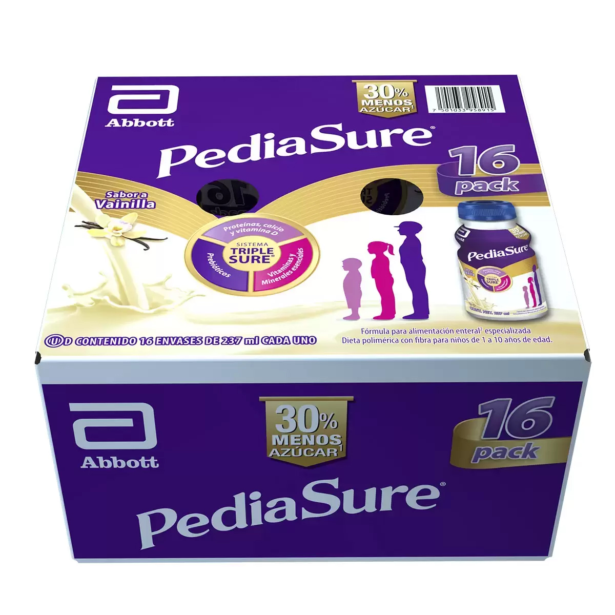 Foto 2 pulgar | Suplemento Alimenticio Niños Pediasure 237ml 16pz Vainilla
