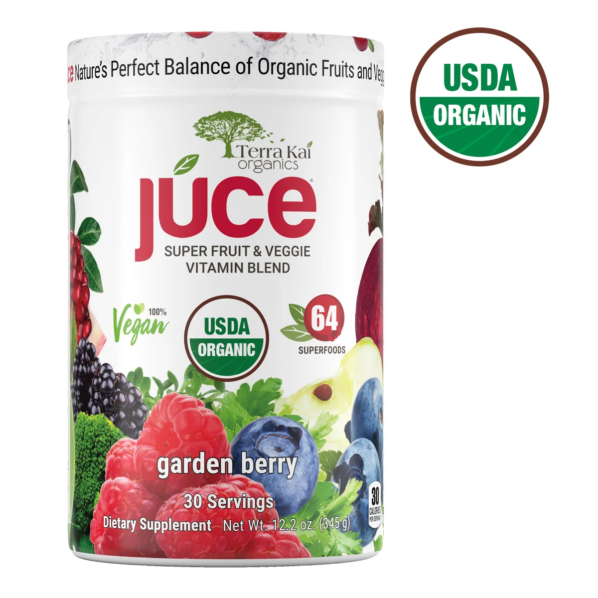 Foto 2 pulgar | Suplemento Terra Kai Polvo Orgánico De Super Frutas Y Verduras, 30 Porciones